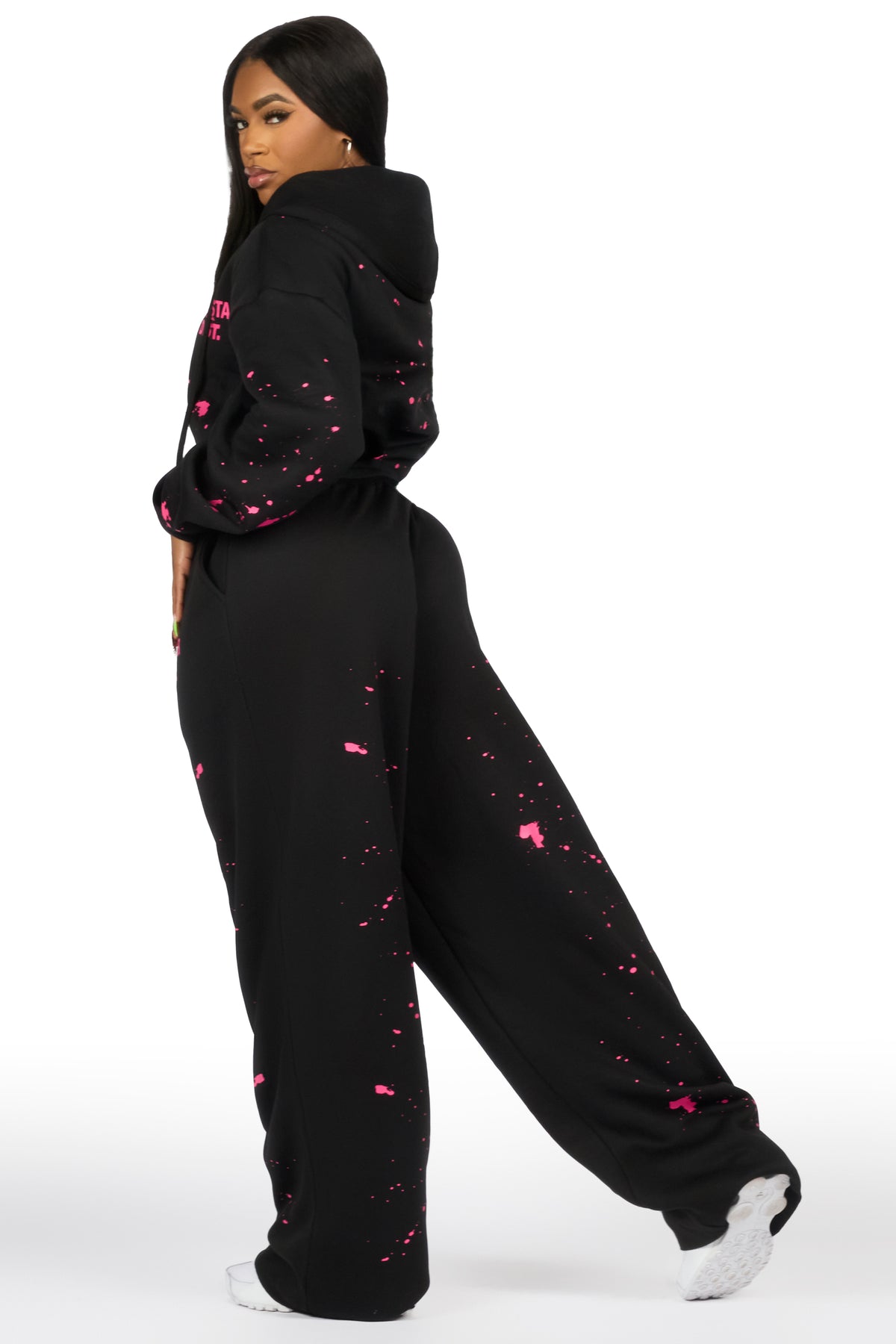 Halloway Black/ Pink  Painted Baggy Track Set