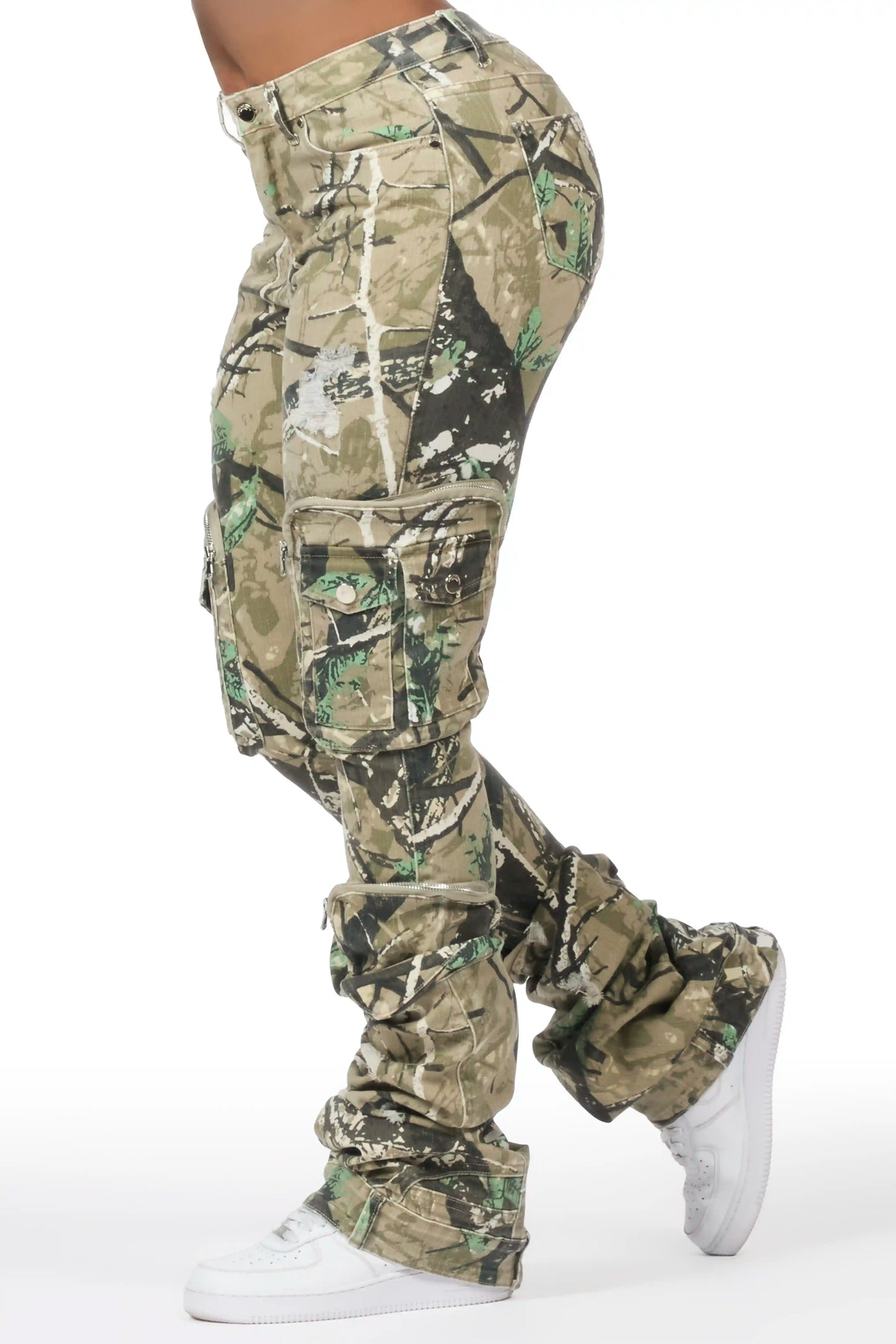 Alisson Tree Camo Cargo Super Stacked Jean