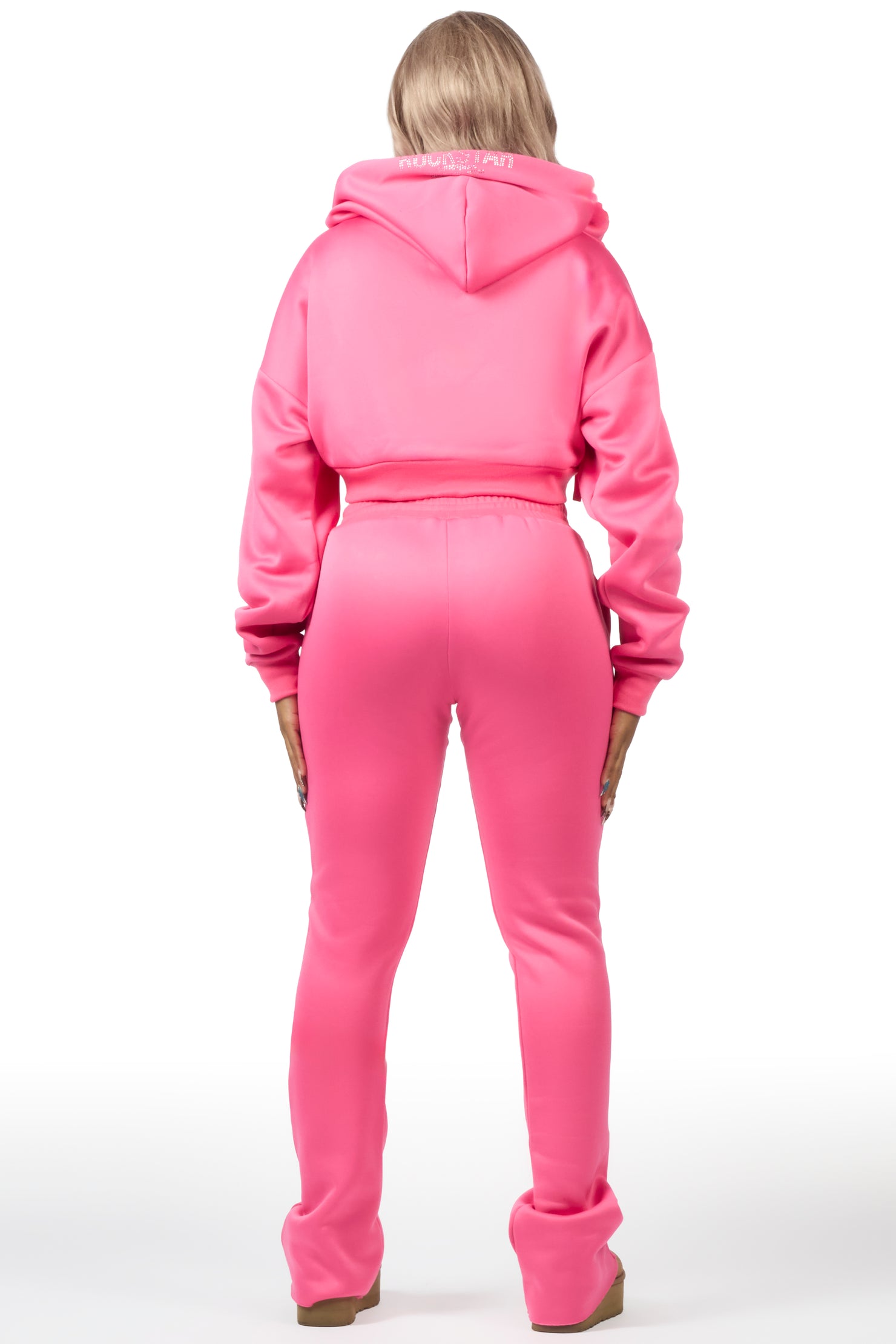 Sheila Pink Rhinestone Stacked Flare Track Set