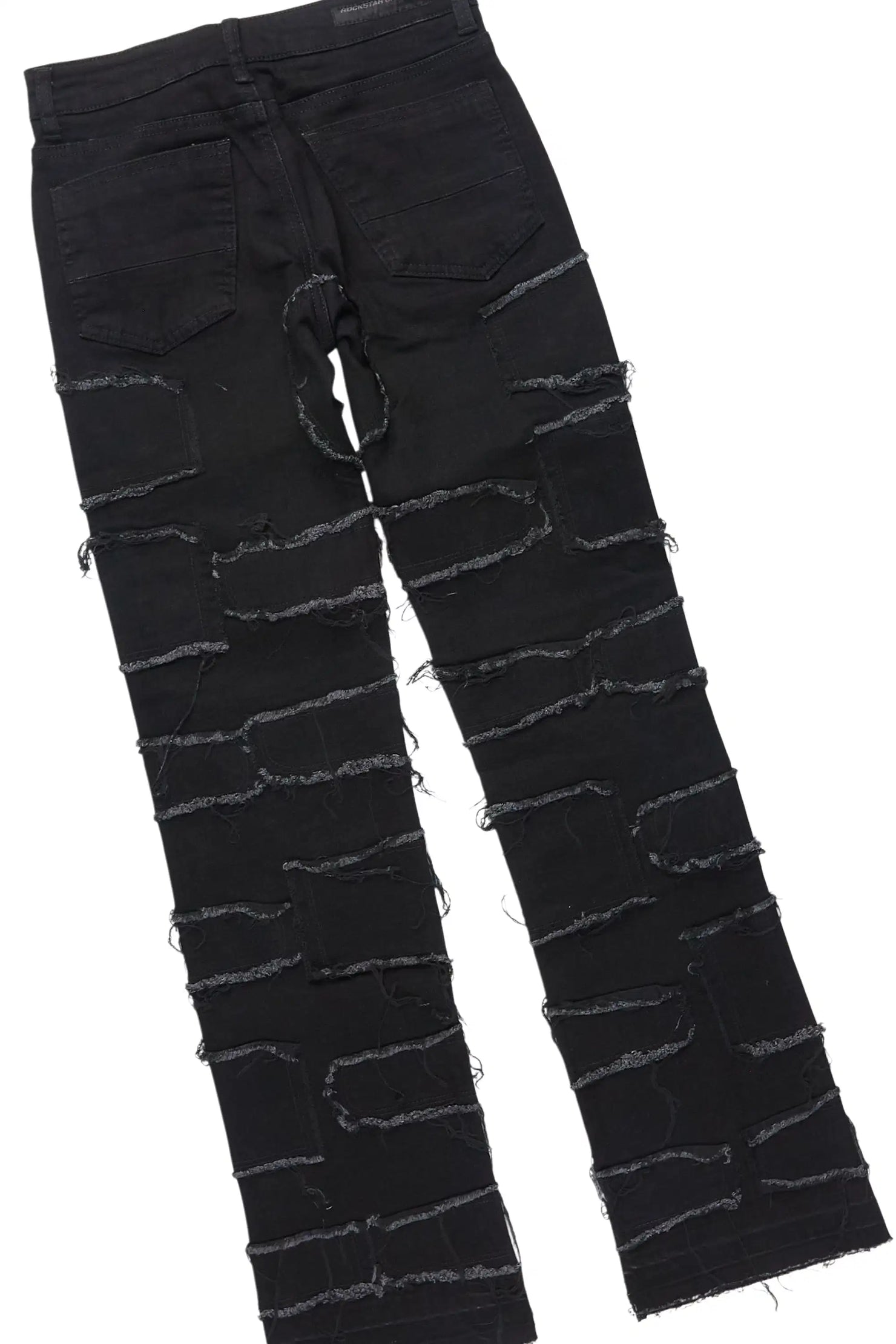 Boys Kastell Black Hoodie & Arturo Black Stacked Jean Set
