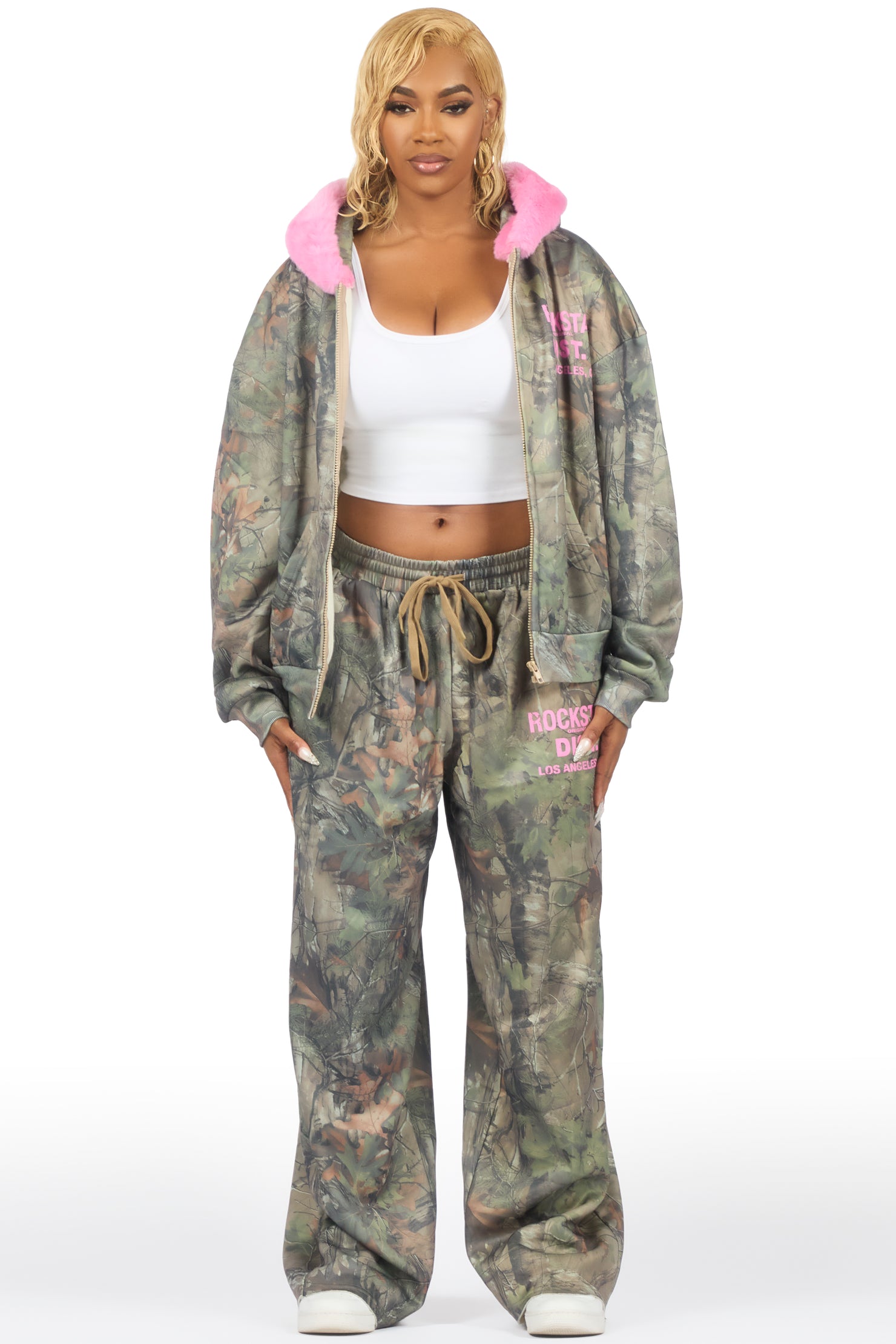 Shakeria Tree Camo Baggy Fit Track Set