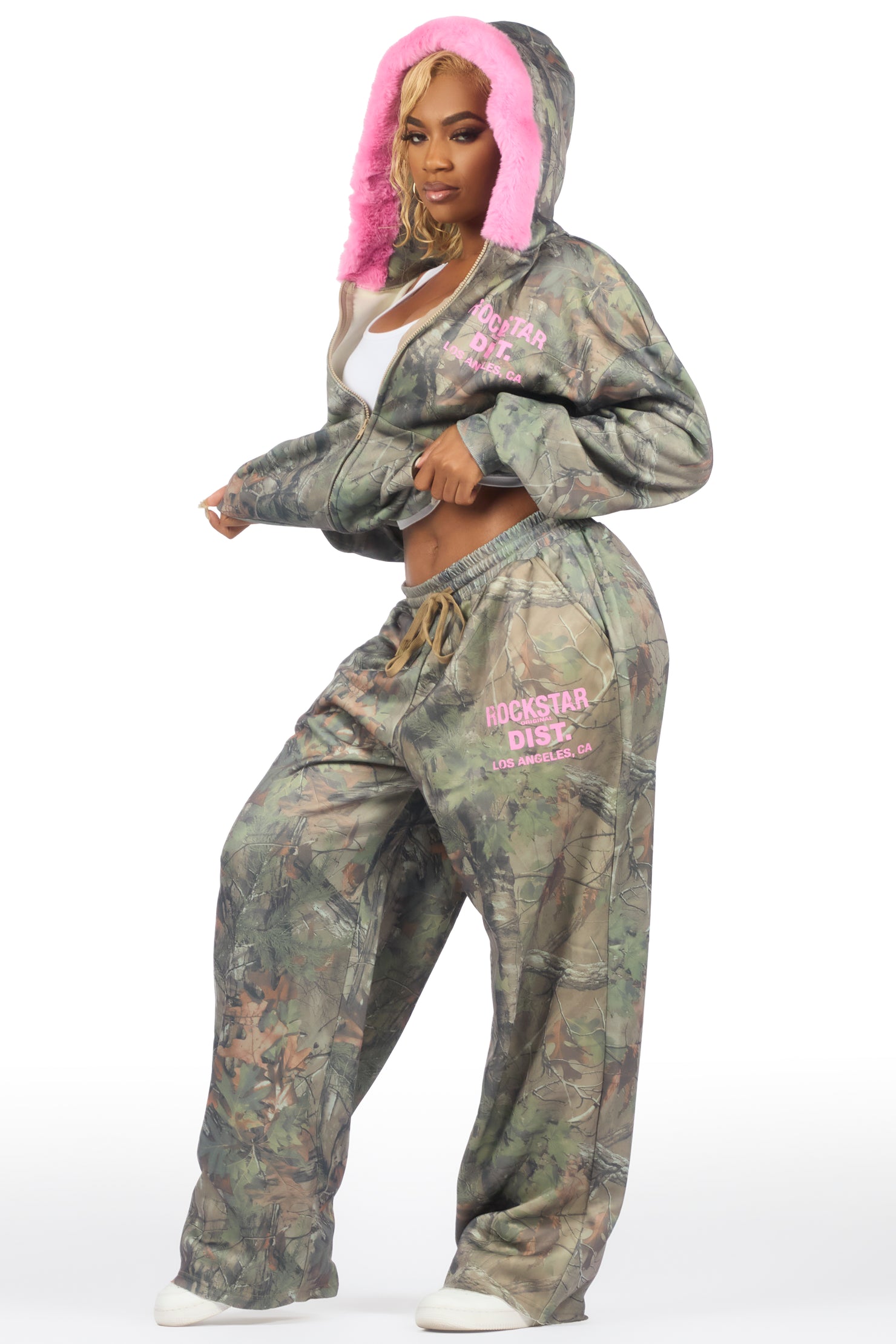 Shakeria Tree Camo Baggy Fit Track Set
