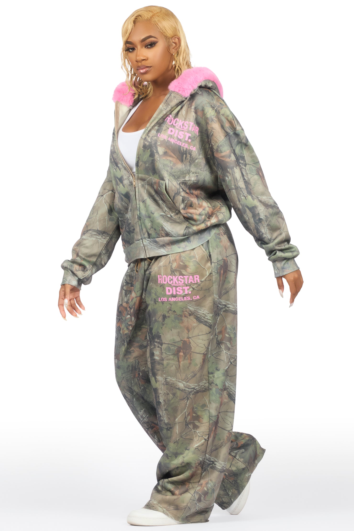 Shakeria Tree Camo Baggy Fit Track Set