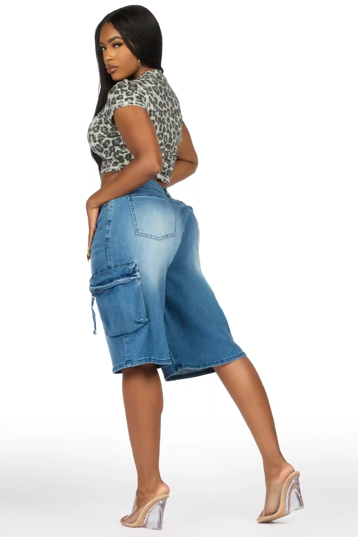 Renia Blue Wash Denim Jort