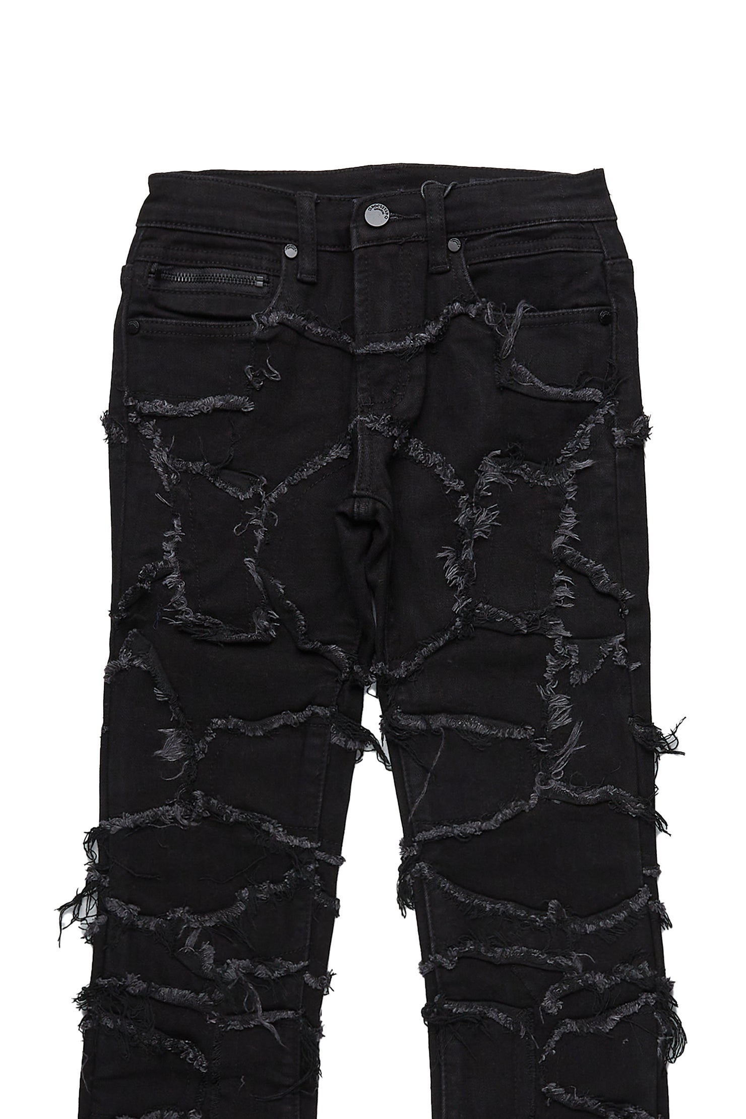 Boys Amos Navy Hoodie/Stacked Flare Jean Set