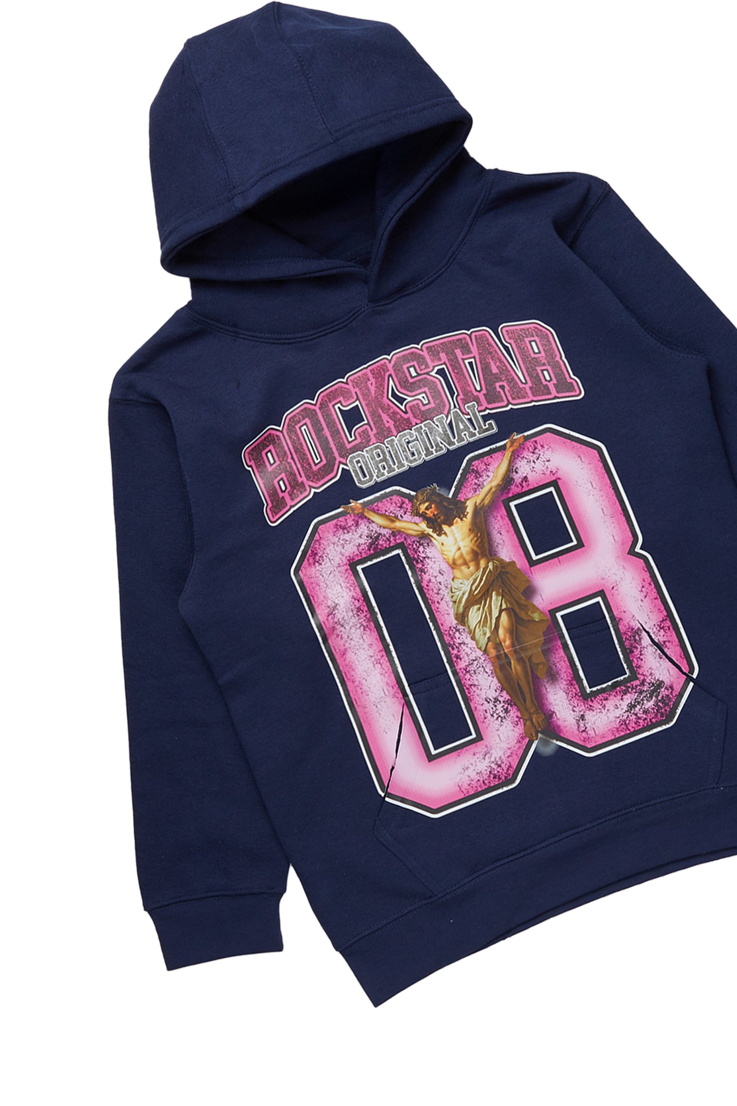 Boys Fields Navy Hoodie/Stacked Flare Jean Set