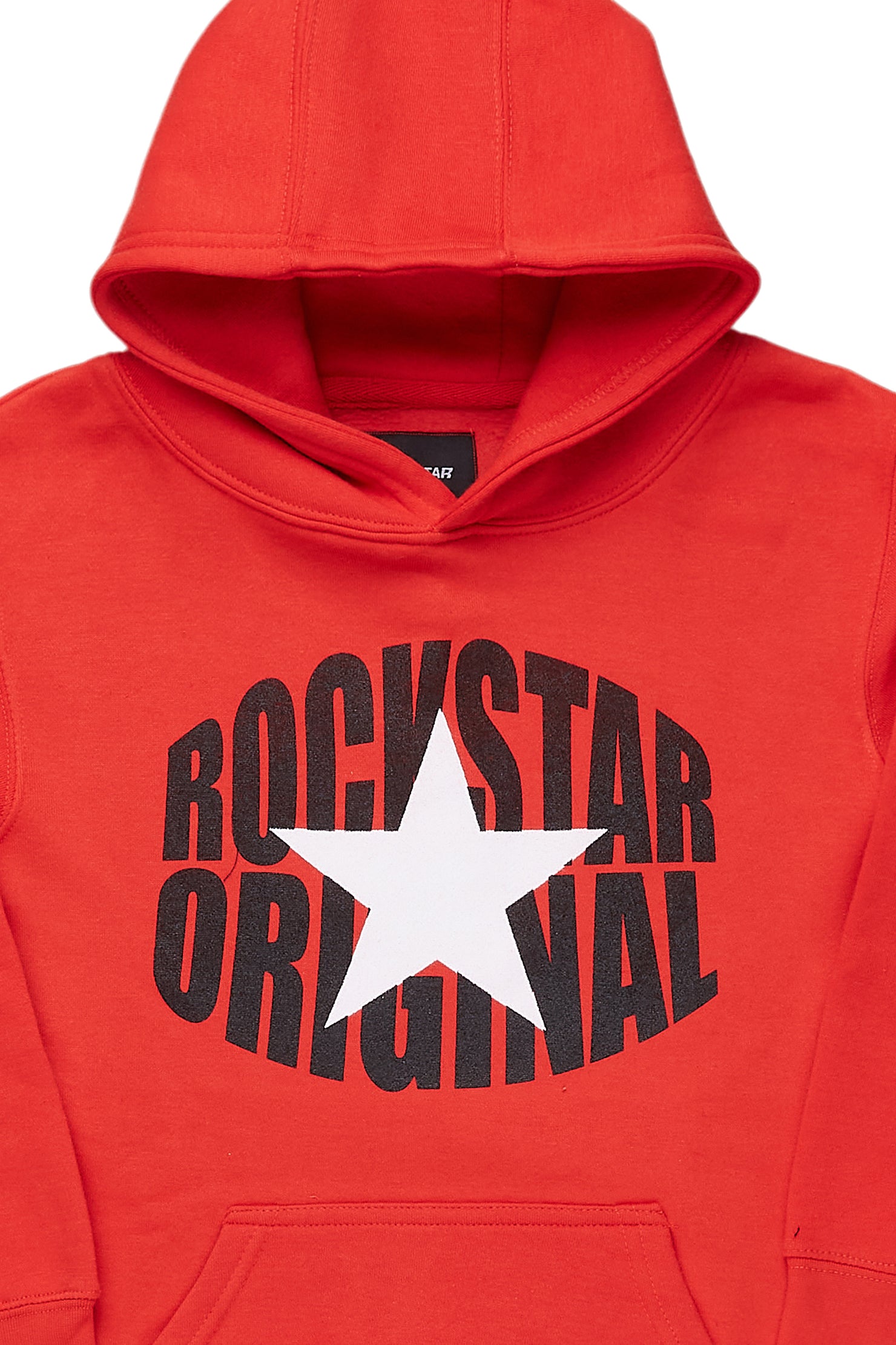 Boys Macall Red Hoodie/Stacked Flare Jean Set