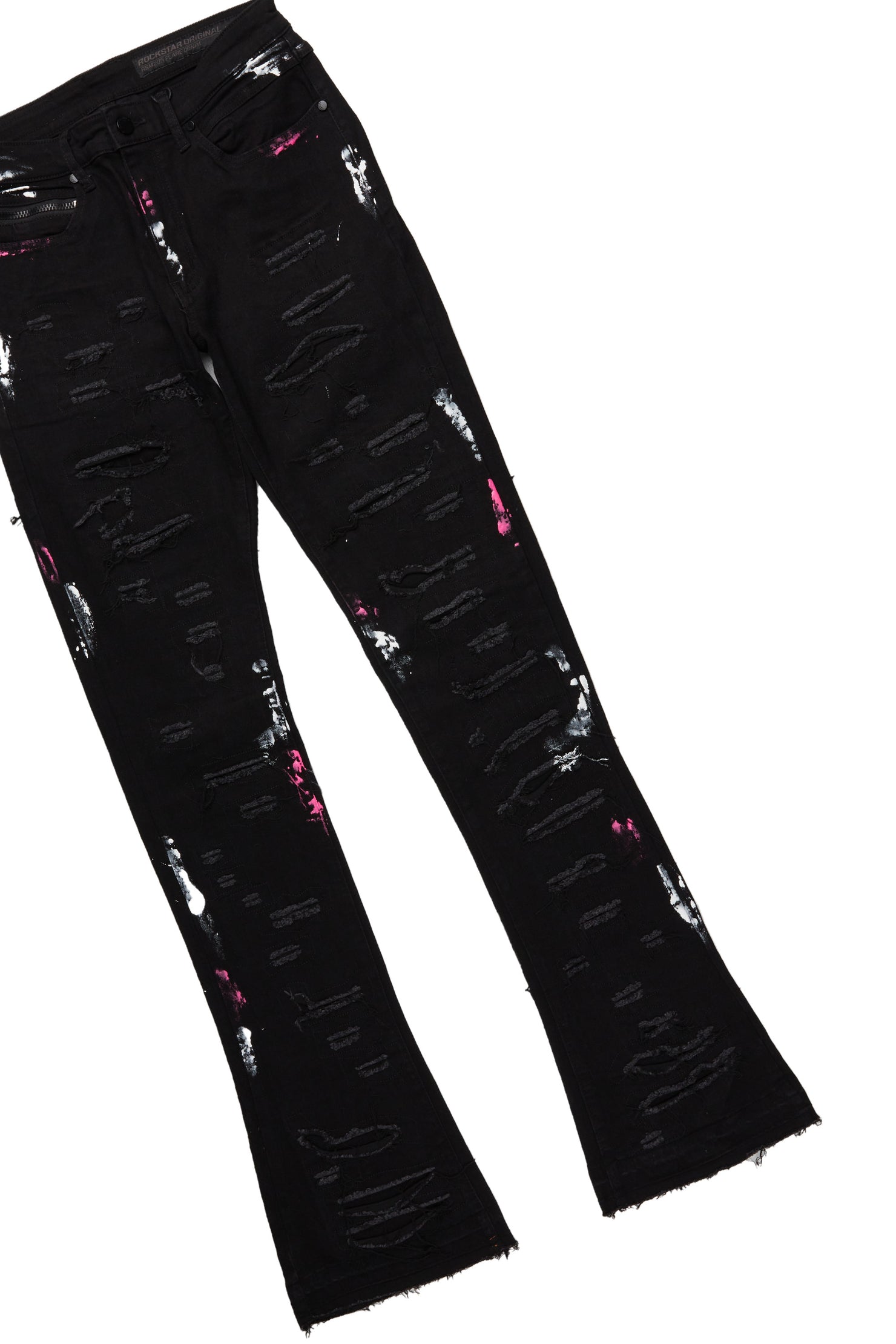 Fields Black Double Layer T-Shirt/Stacked Flare Jean Bundle