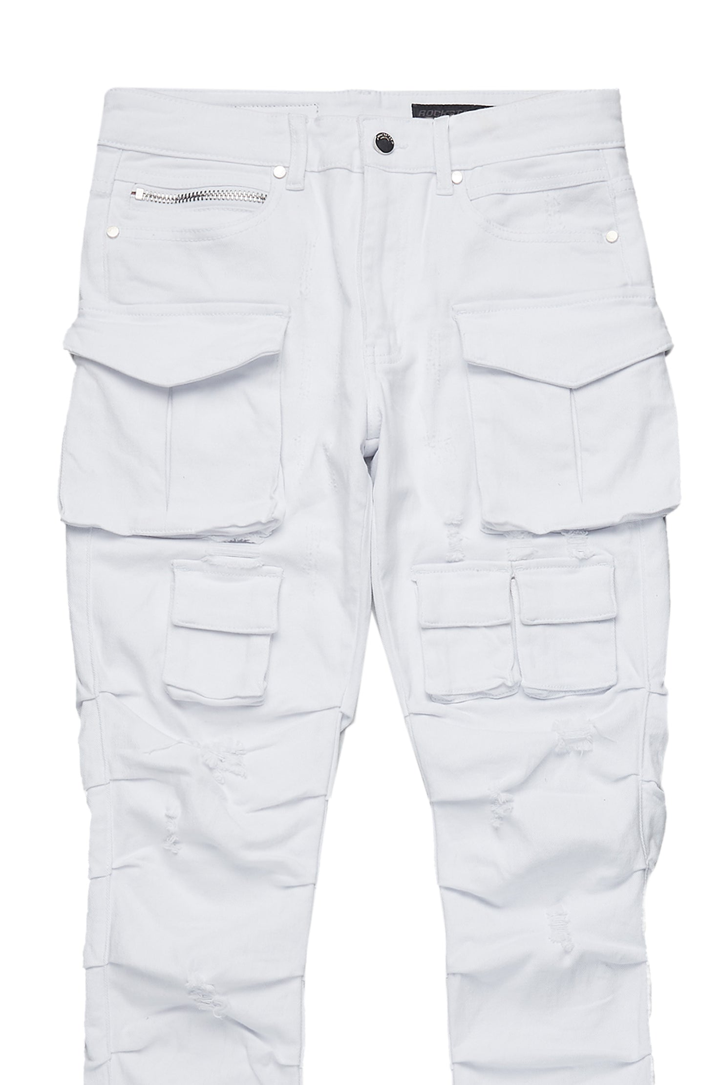 Gentry White Stacked Flare Jean