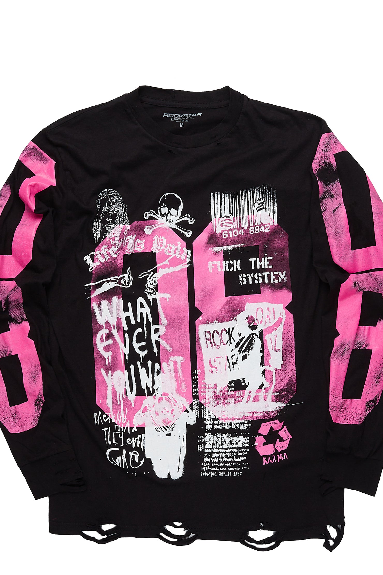 Grill Black/Pink Long Sleeve Graphic T-Shirt