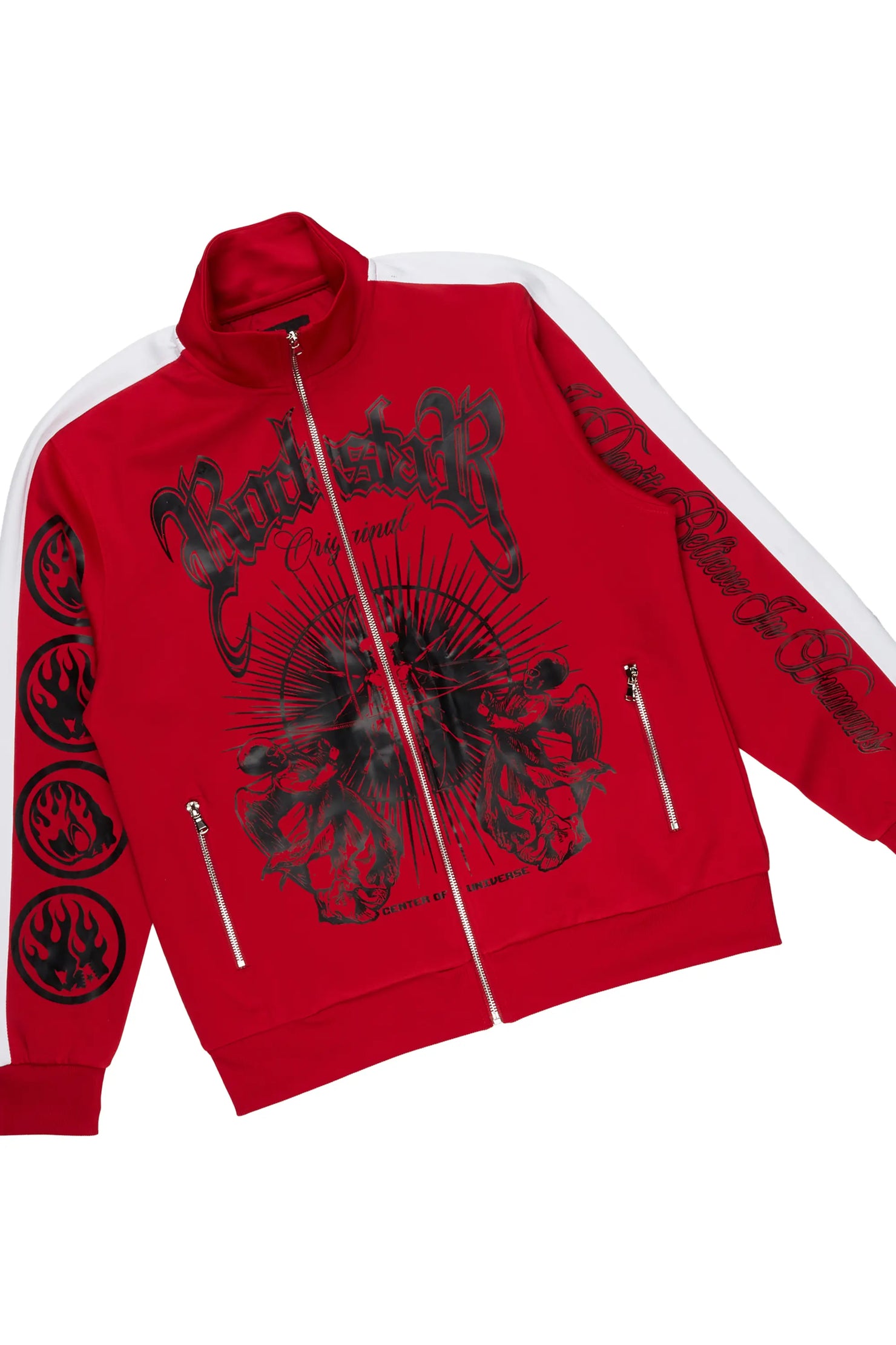 Yarden Red Tricot Slim Fit Track Set