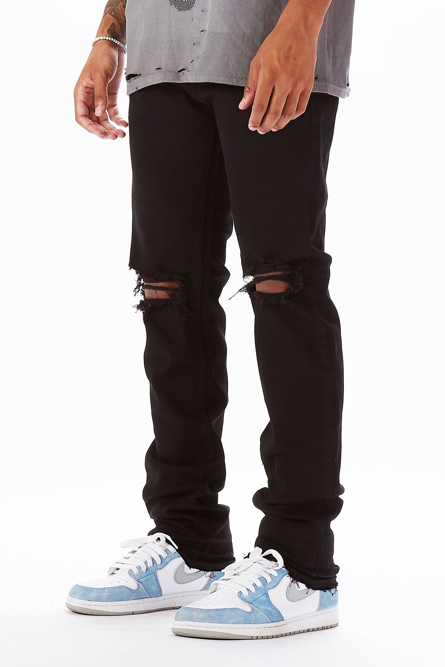  ROCKSTAR ORIGINAL Clothing Men's Carson Black Stacked Flare Jean  - Retro Jeans - Slim Fit - 100% Cotton