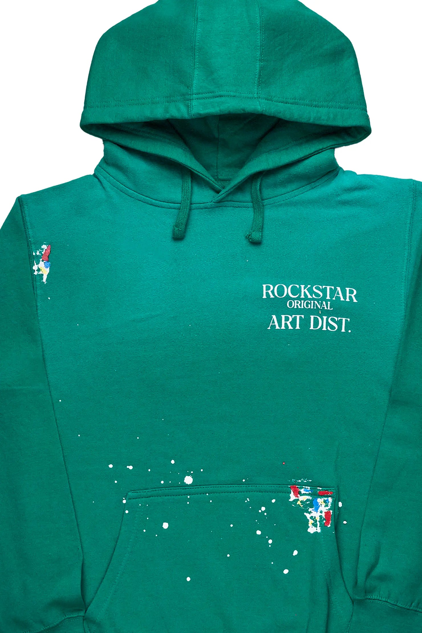 Rockstar Art Dist. Light Green Graphic Hoodie