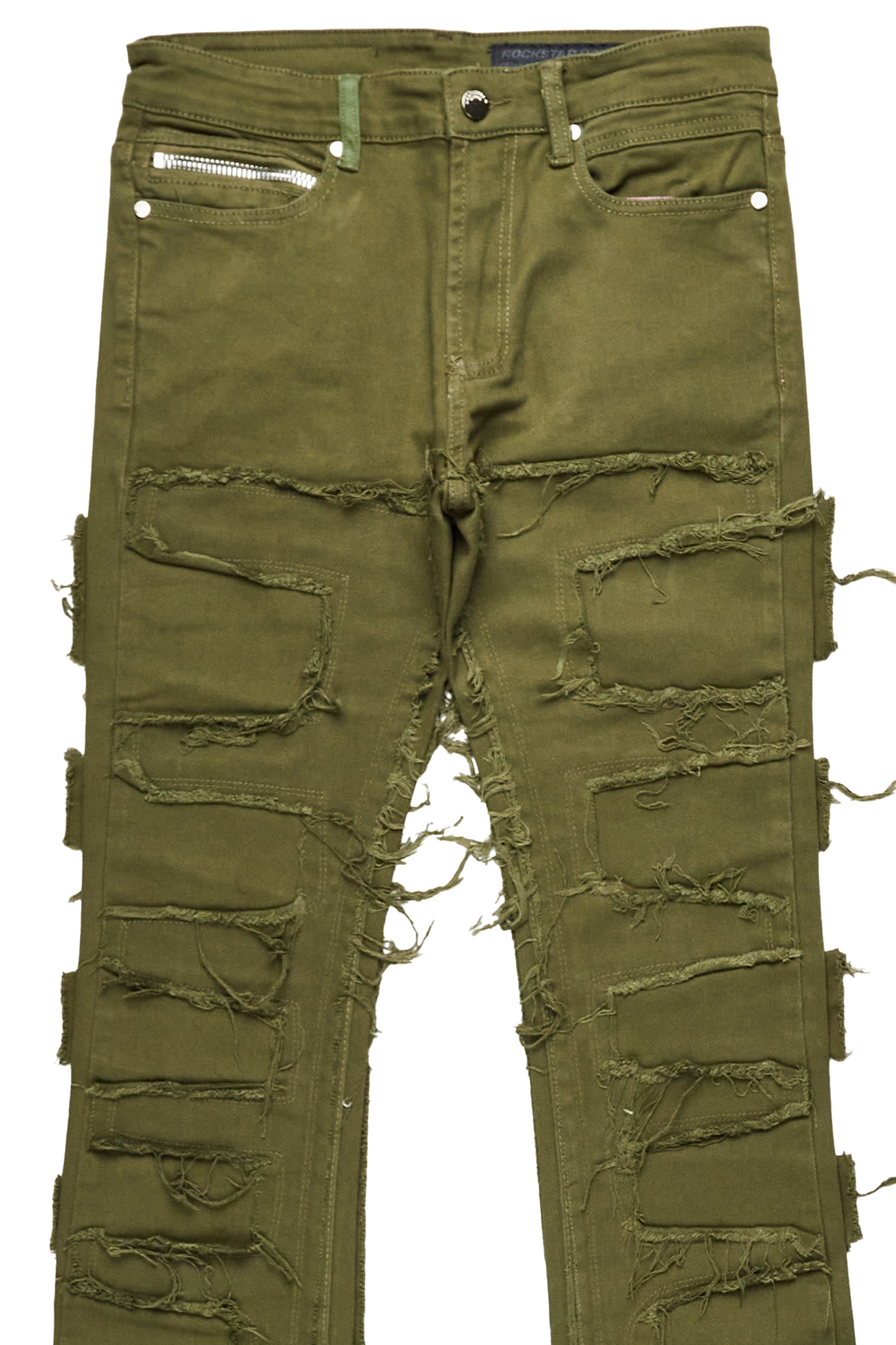 Shake Green Stacked Flare Jean