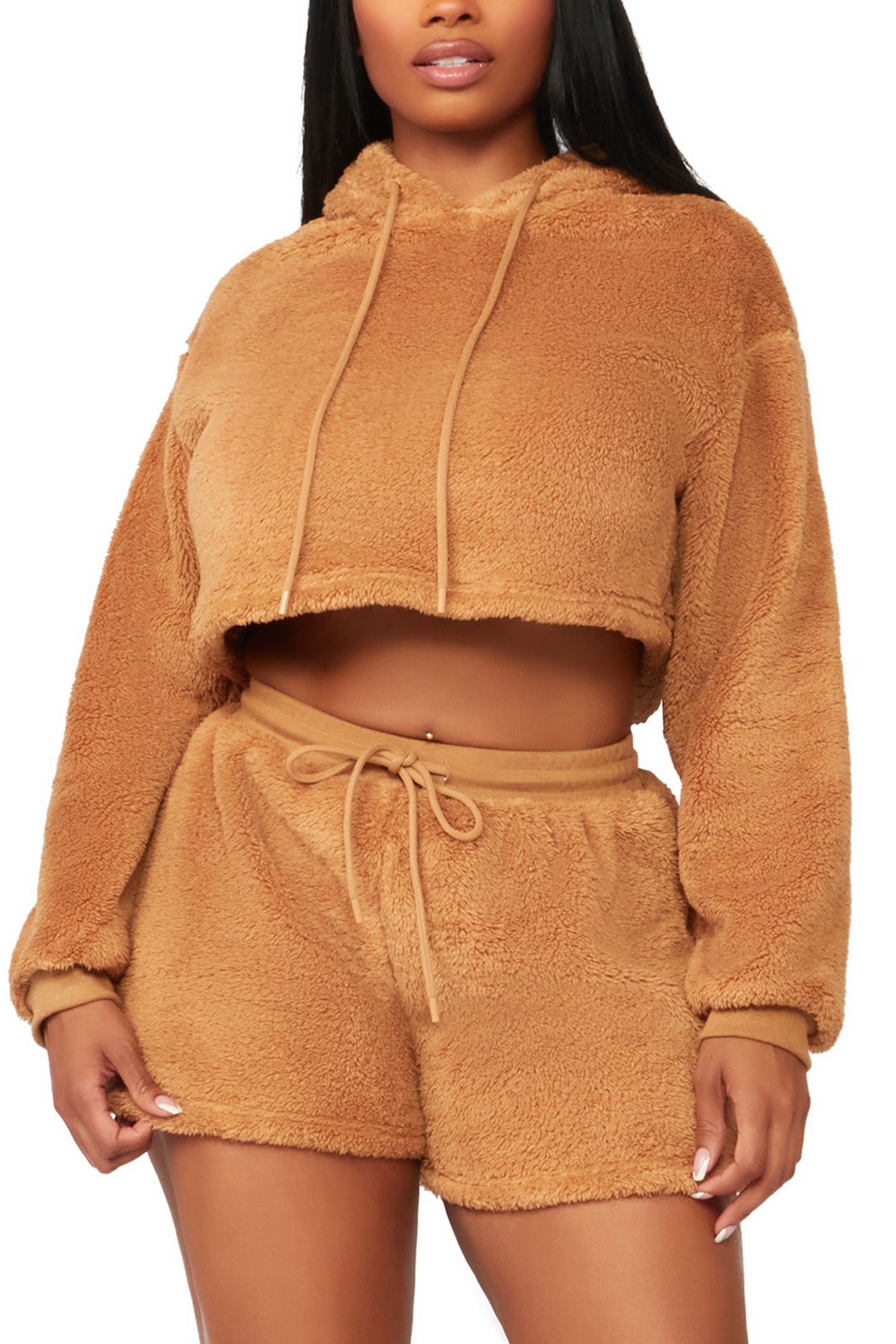 Like A Dream Mocha Sherpa Short Set