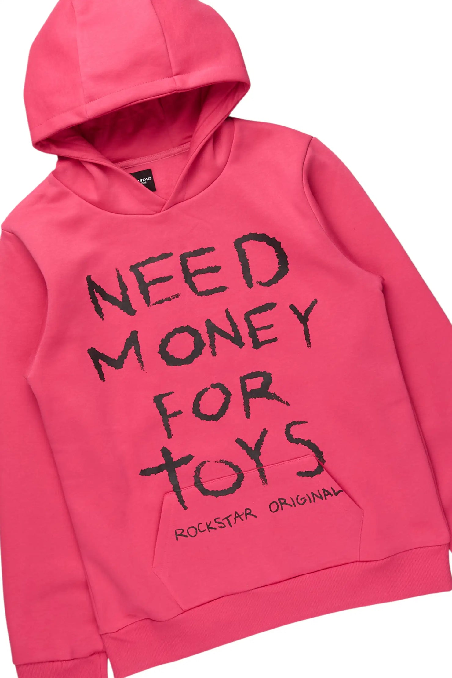 Girls M4 Toys Fuchsia Hoodie & Melany Grey Stacked Jean Set