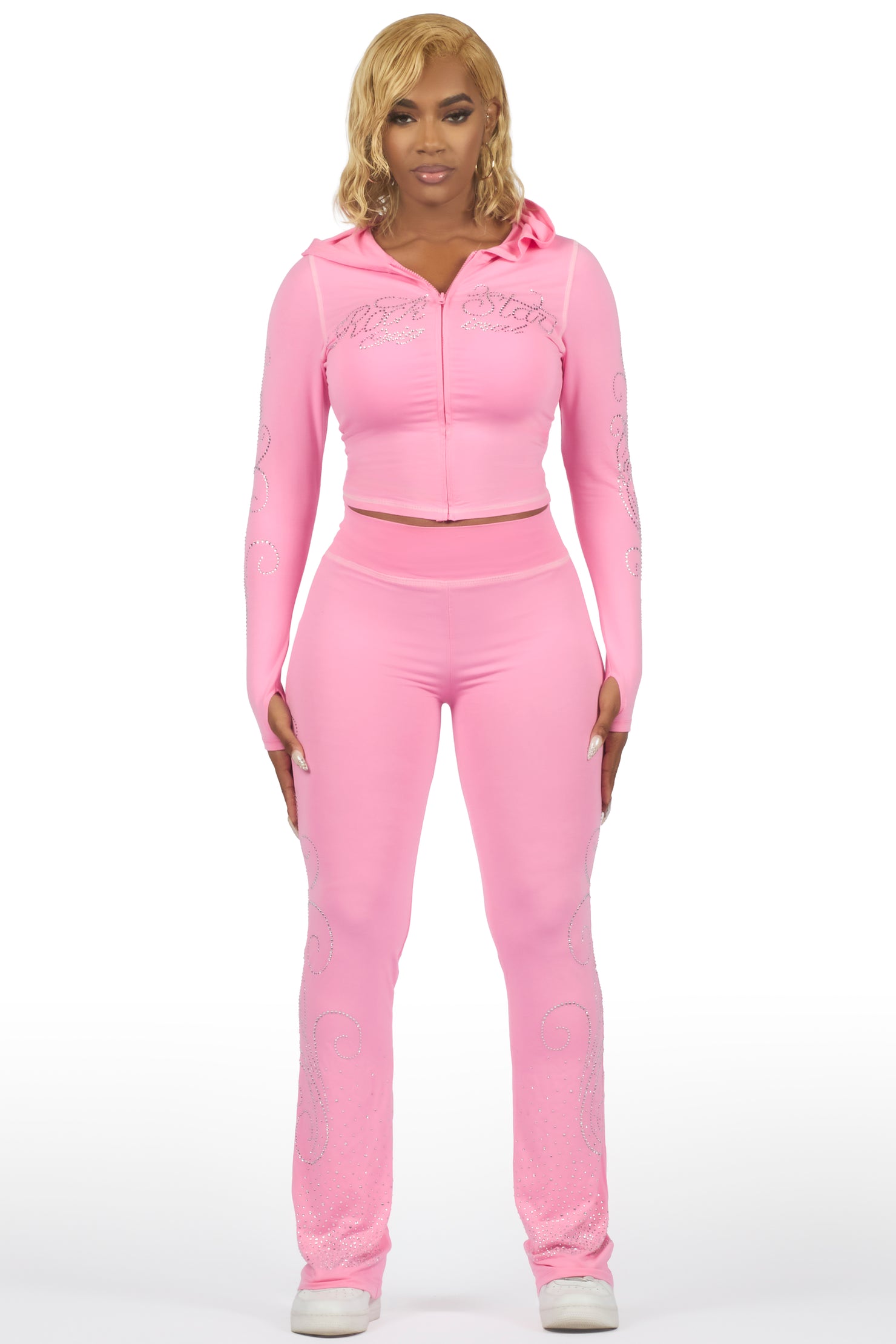 Joella Pink Rhinestone Lounge Trackset
