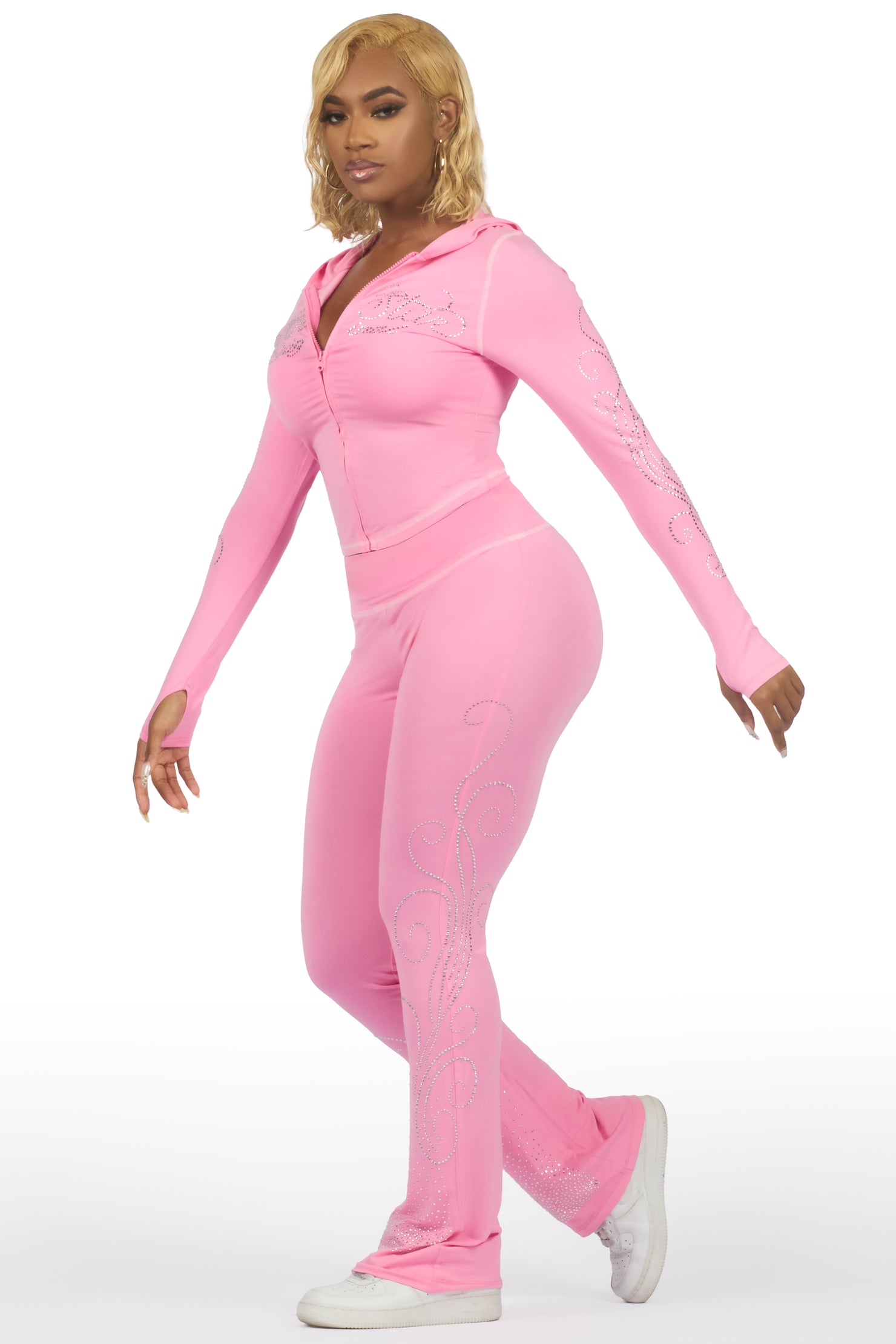 Joella Pink Rhinestone Lounge Trackset