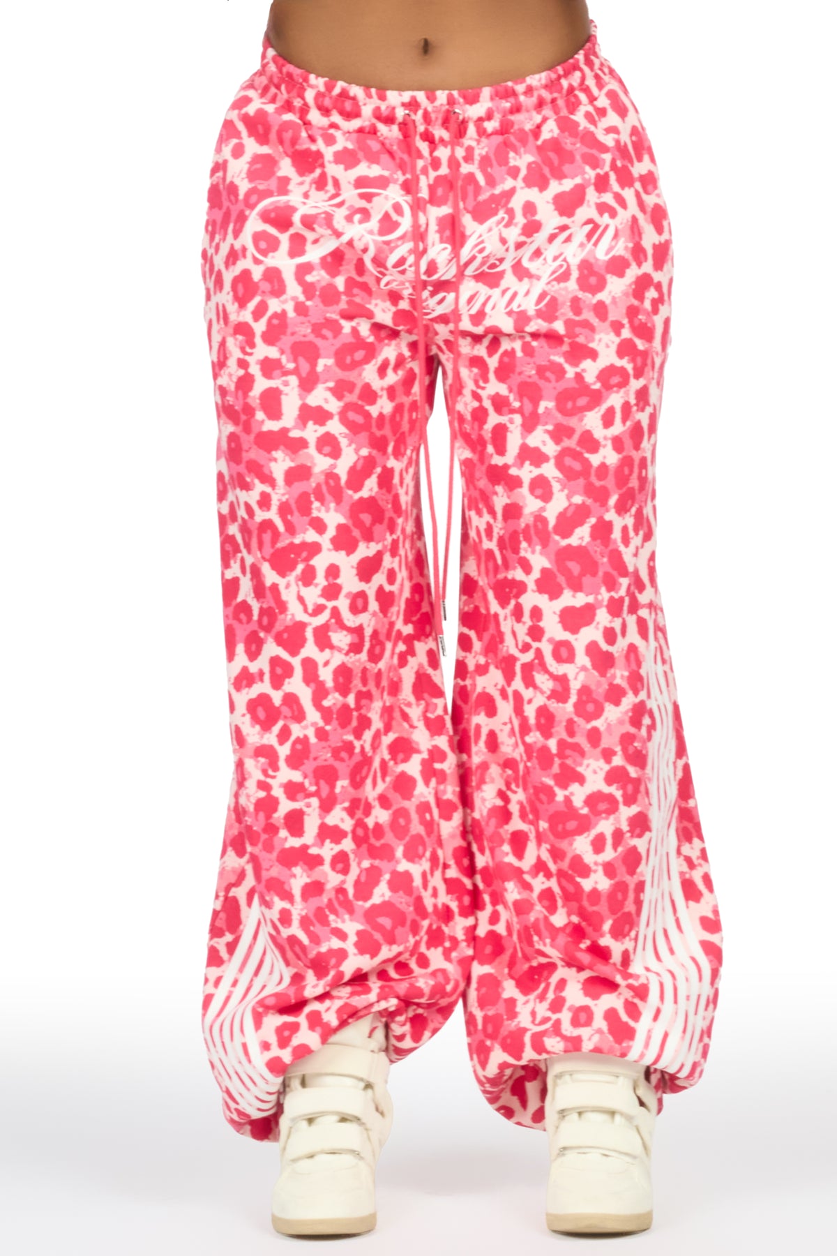 Aerialla Pink Cheetah Baggy Fit Track Pant