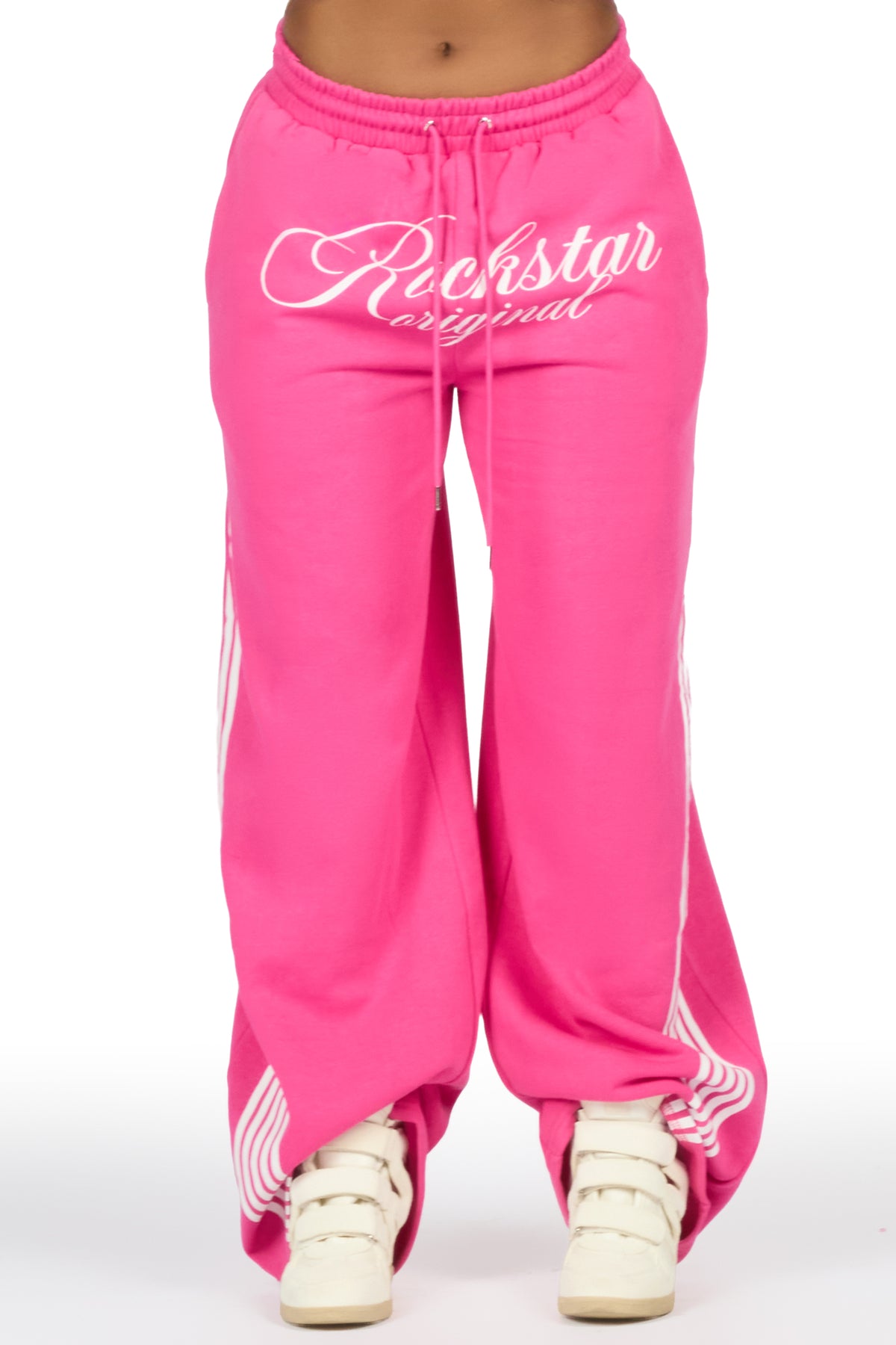 Aerialla Pink Baggy Fit Track Pant