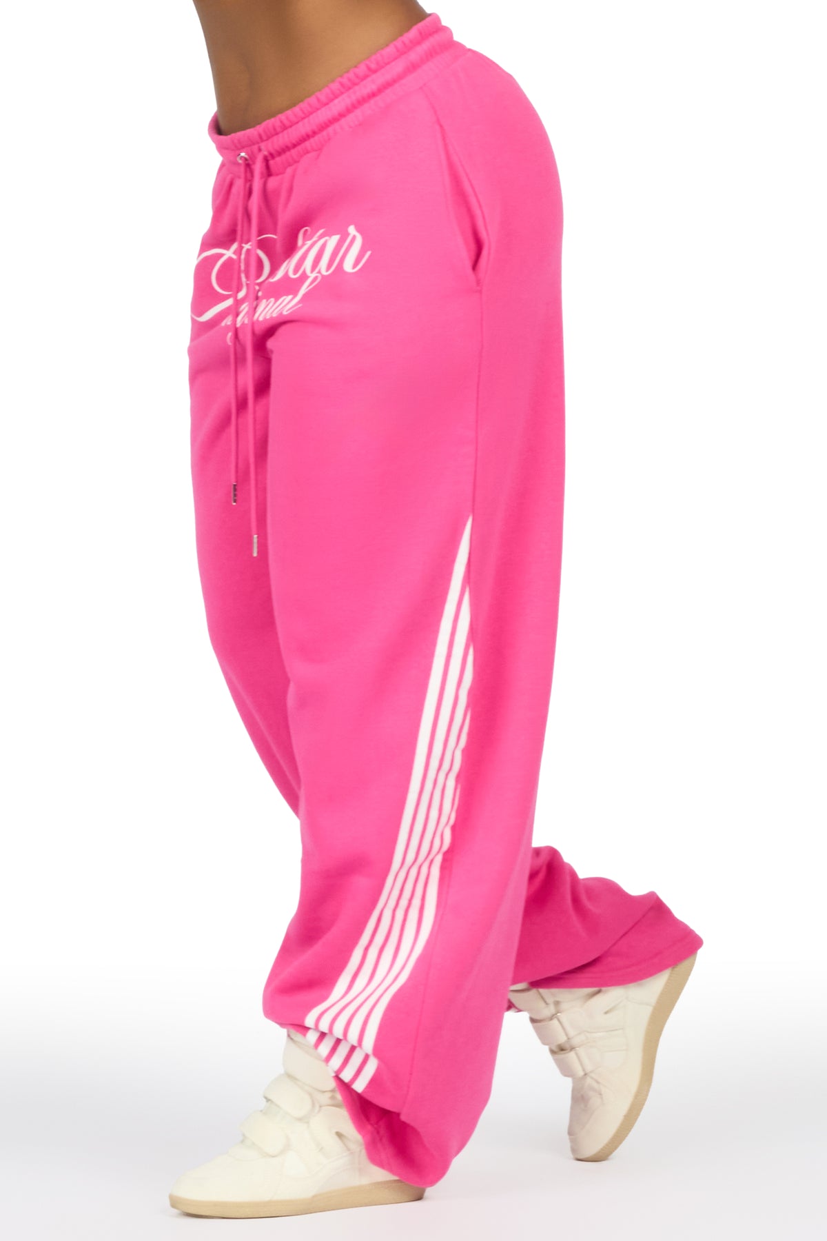 Aerialla Pink Baggy Fit Track Pant