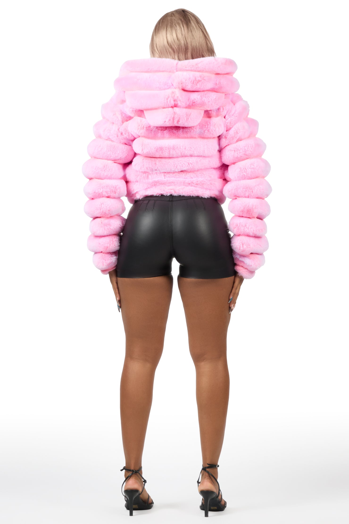 Vinetria Pink Fur Jacket With Hood