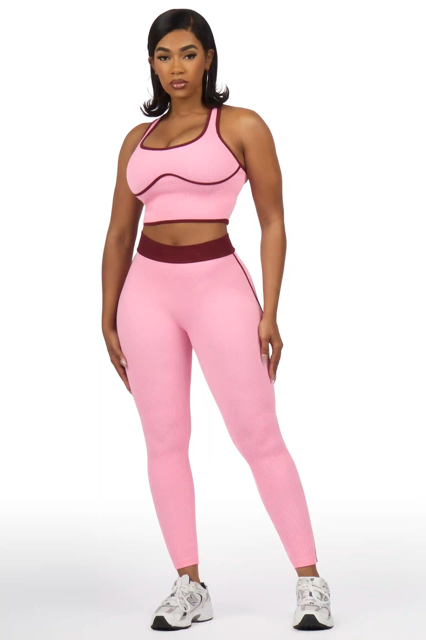 Shantavia Pink Tank Active Legging Set