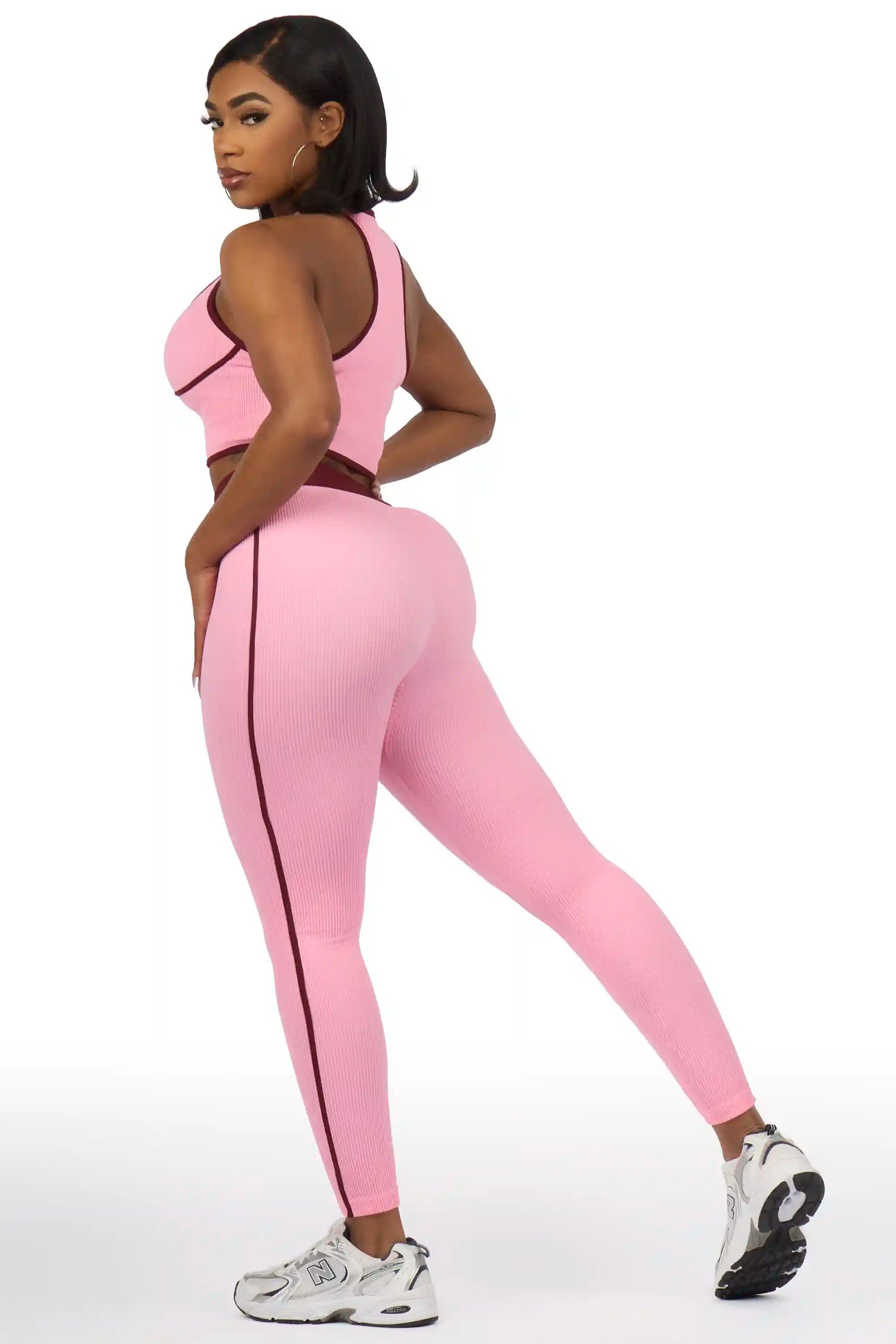 Shantavia Pink Tank Active Legging Set