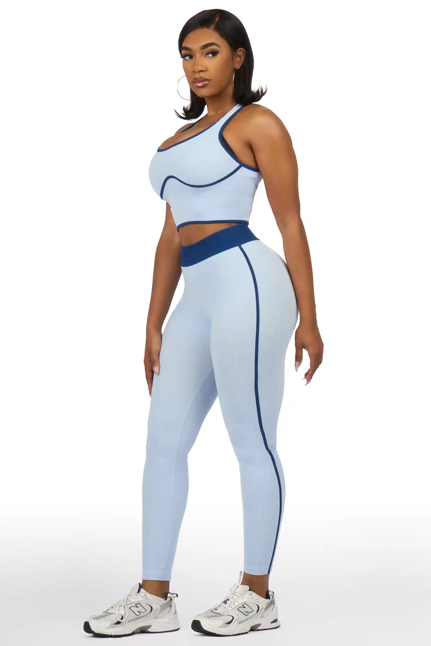 Shantavia Blue Tank Active Legging Set