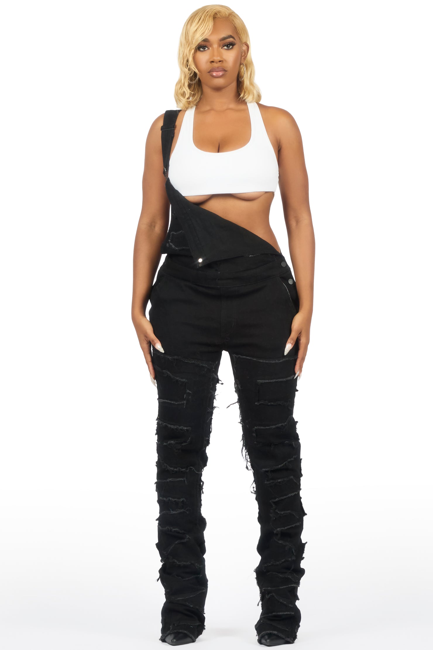 Daysha Black Denim Overall