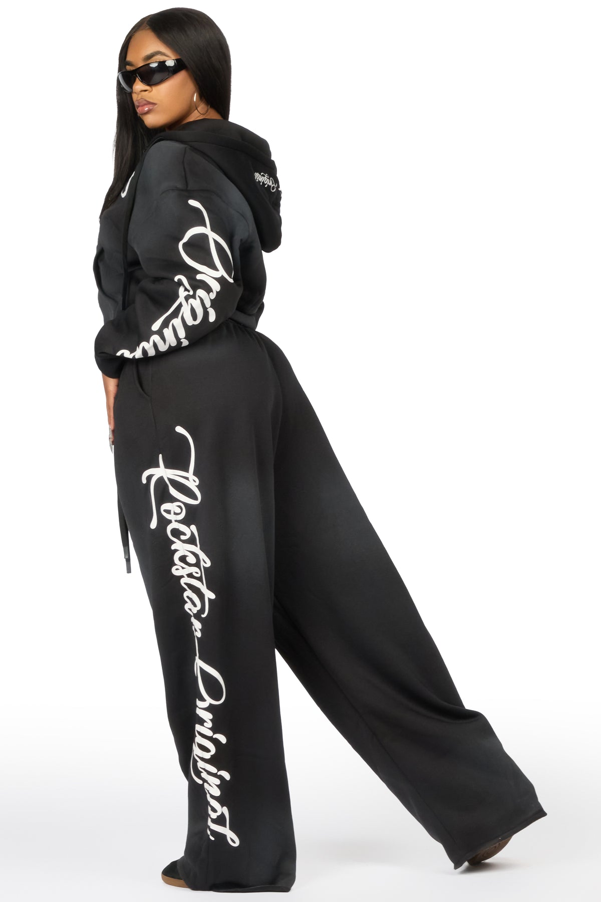 Nakesha 3.0 Black Zip Up Baggy Track Set