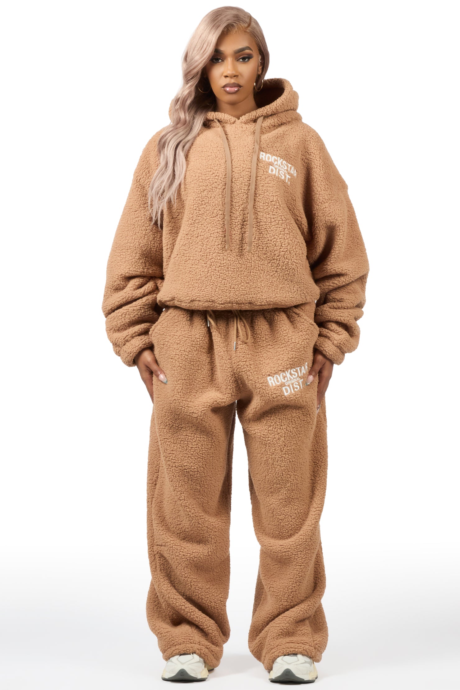 Nykeema Tan Sherpa Baggy Fit Track Set