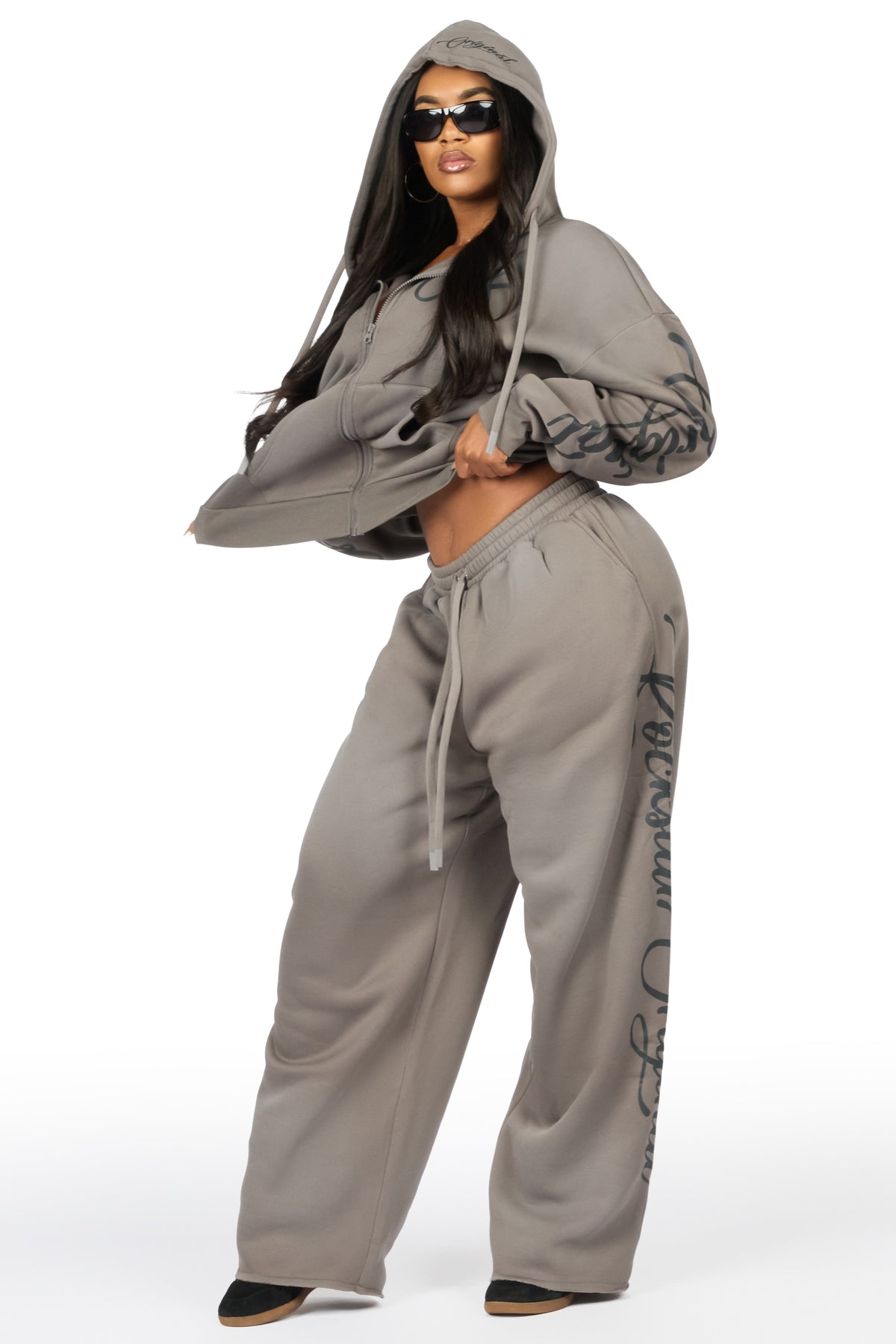 Nakesha 3.0 Grey Zip Up Baggy Track Set