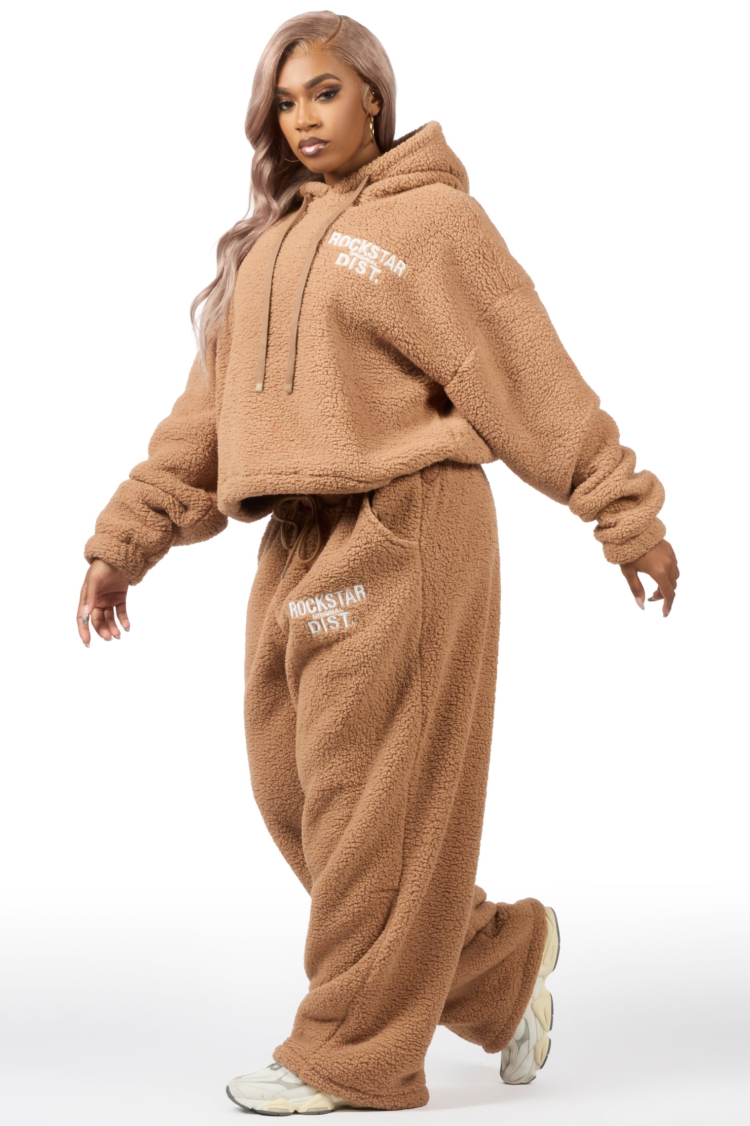 Nykeema Tan Sherpa Baggy Fit Track Set