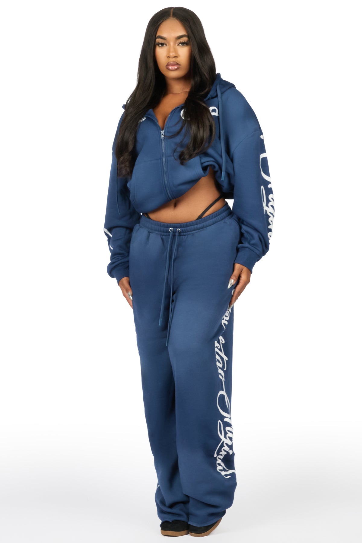 Nakesha 3.0 Navy Zip Up Baggy Track Set
