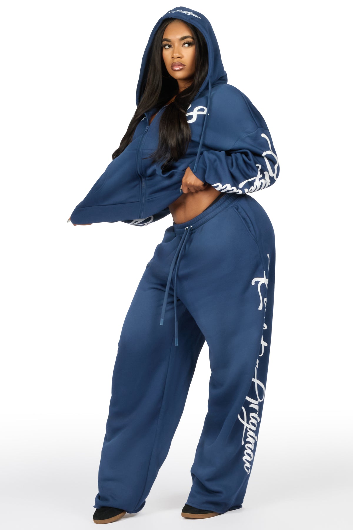 Nakesha 3.0 Navy Zip Up Baggy Track Set