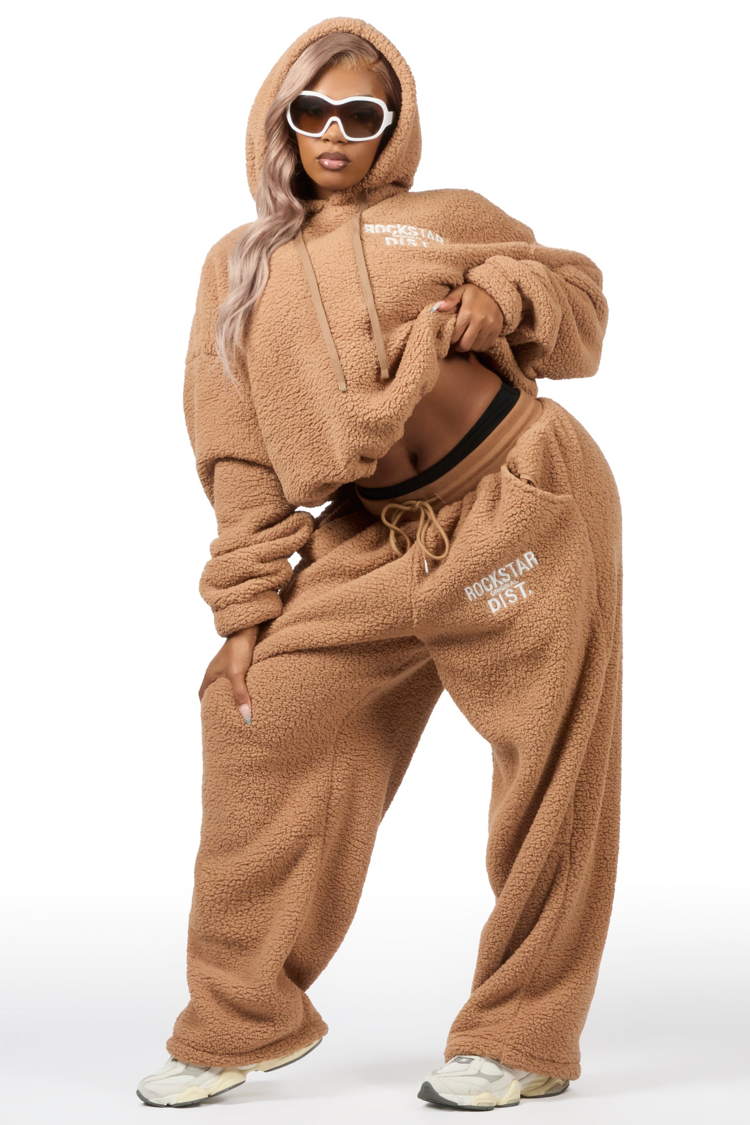 Nykeema Tan Sherpa Baggy Fit Track Set