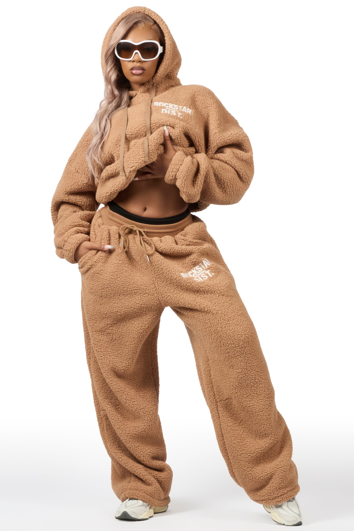 Nykeema Tan Sherpa Baggy Fit Track Set