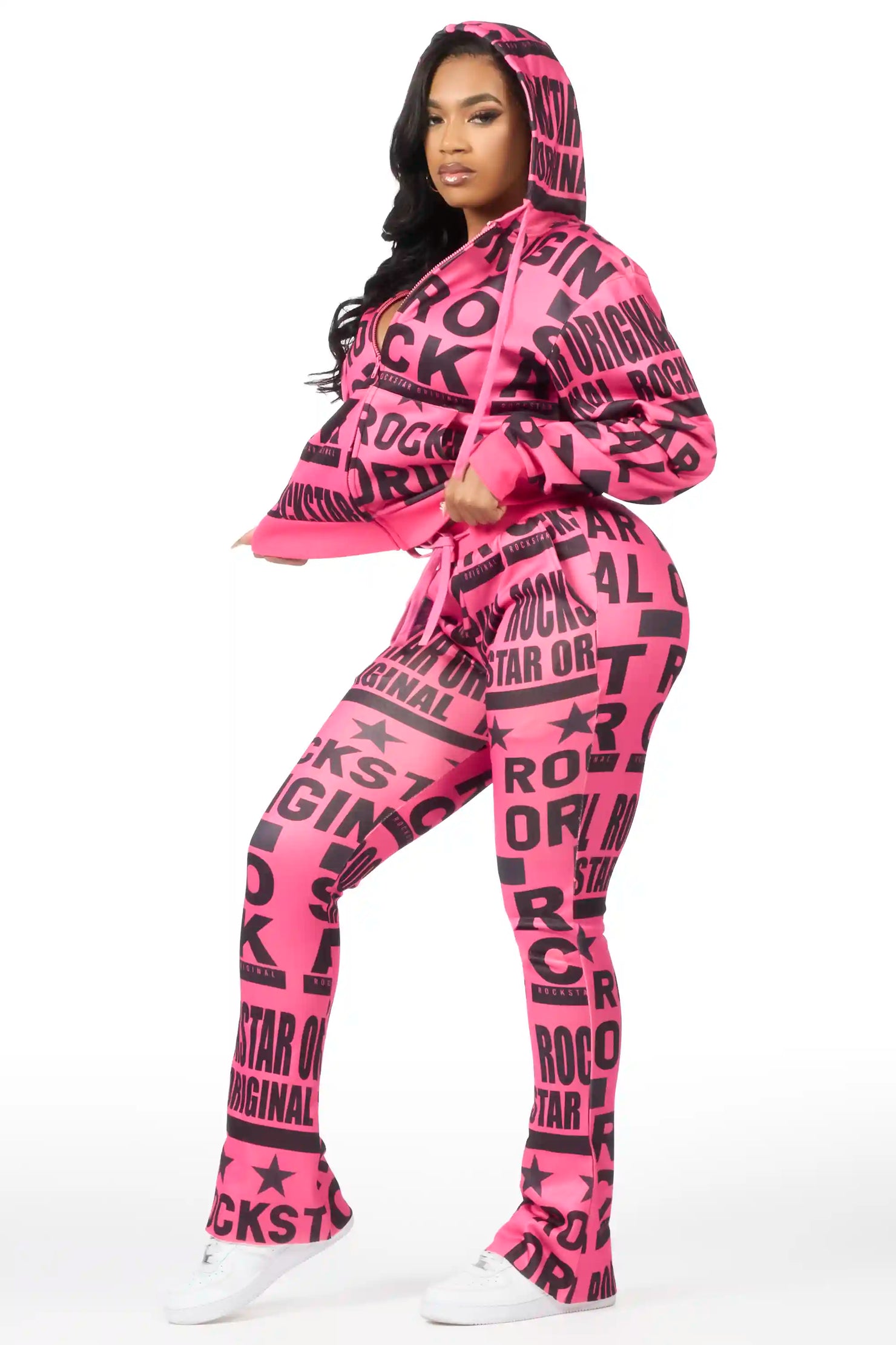 Rikelle Hot Pink Printed Track Set