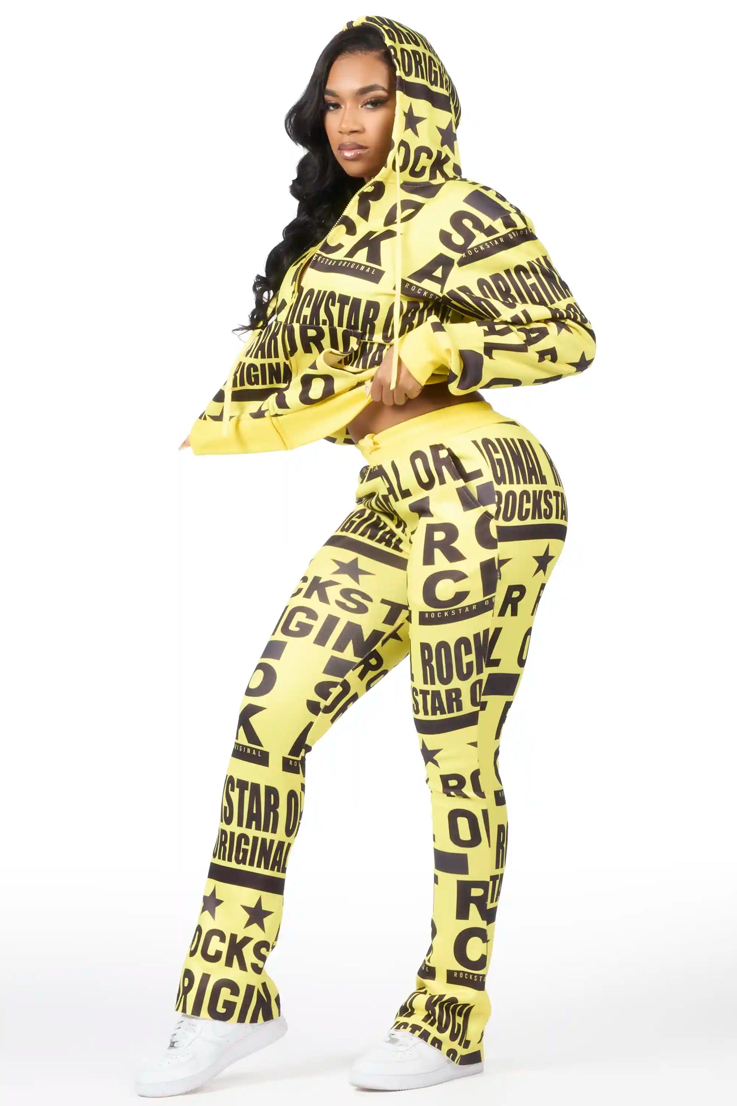 Rikelle Yellow Printed Track Set