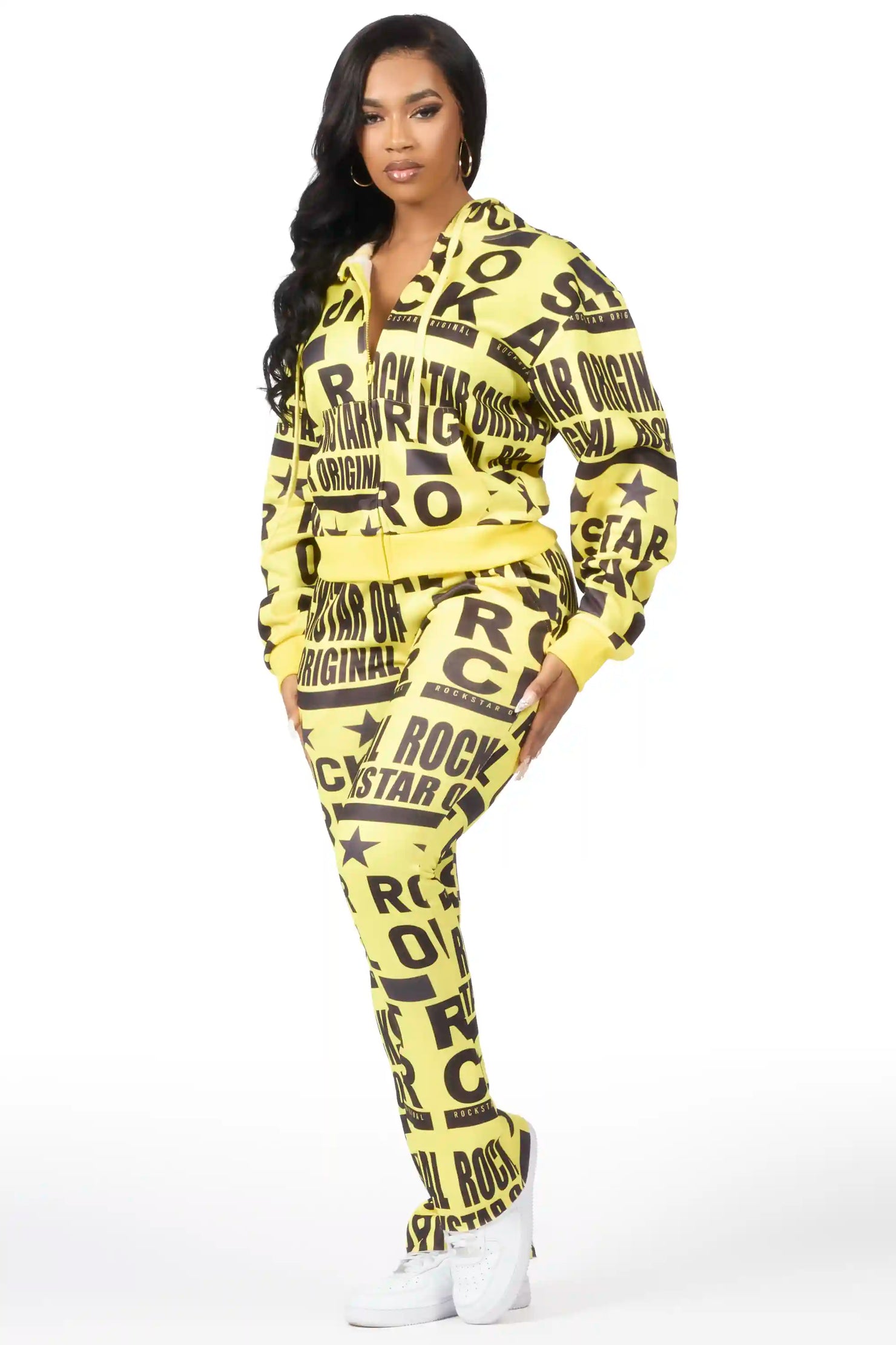 Rikelle Yellow Printed Track Set