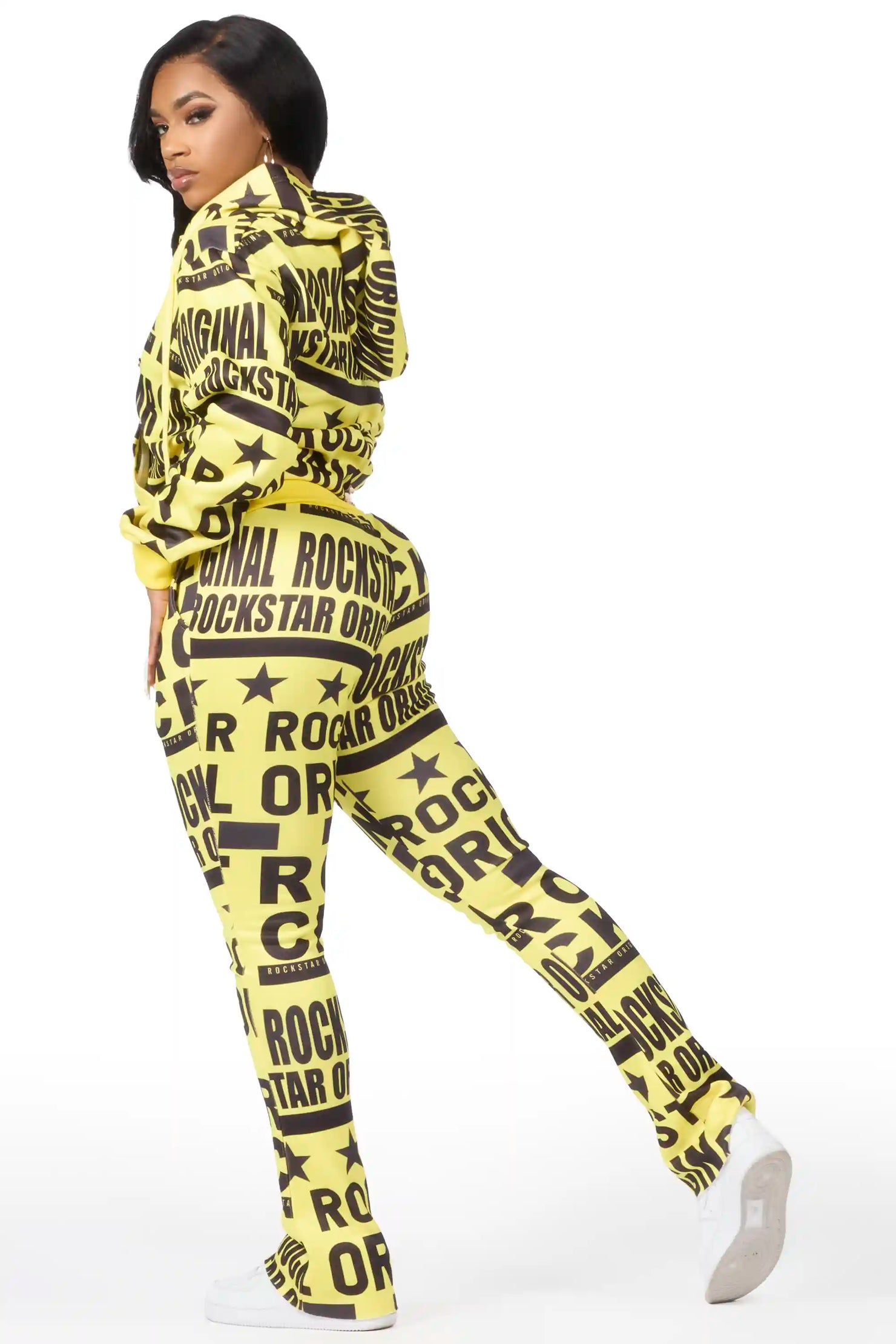 Rikelle Yellow Printed Track Set