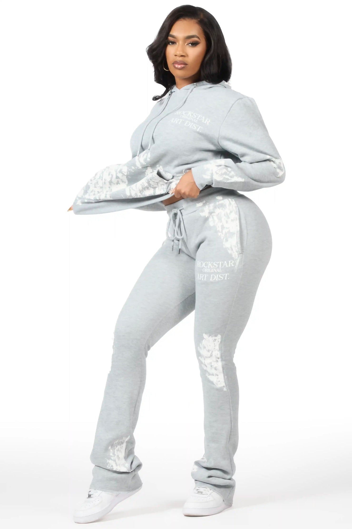 Filipa 2.0 Heather Grey Super Stacked Track Set