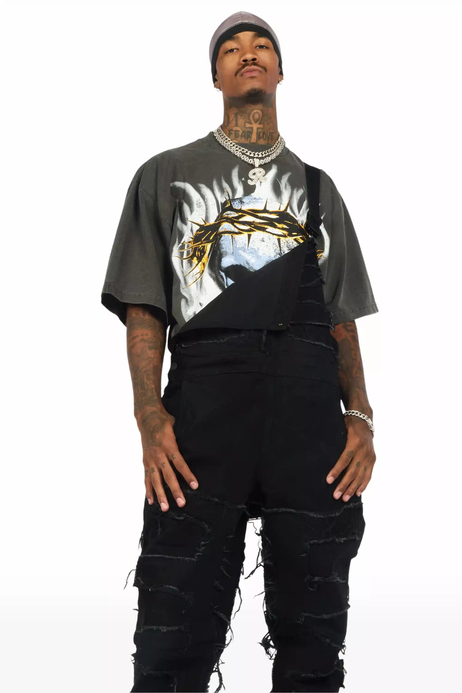 Blaise Charcoal/Multi Oversized Graphic T-Shirt