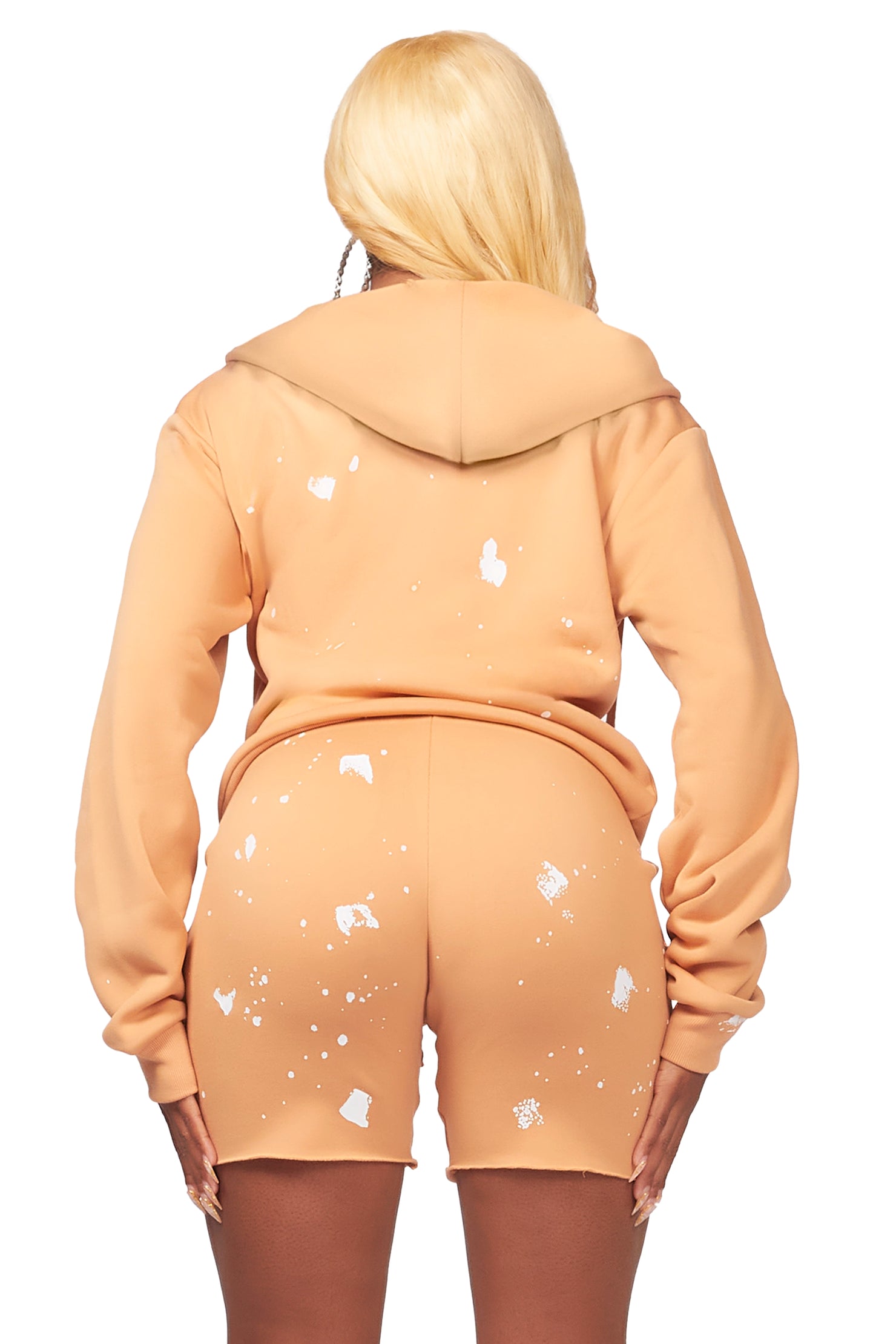 Kanesha Caramel Zip Up Short Set