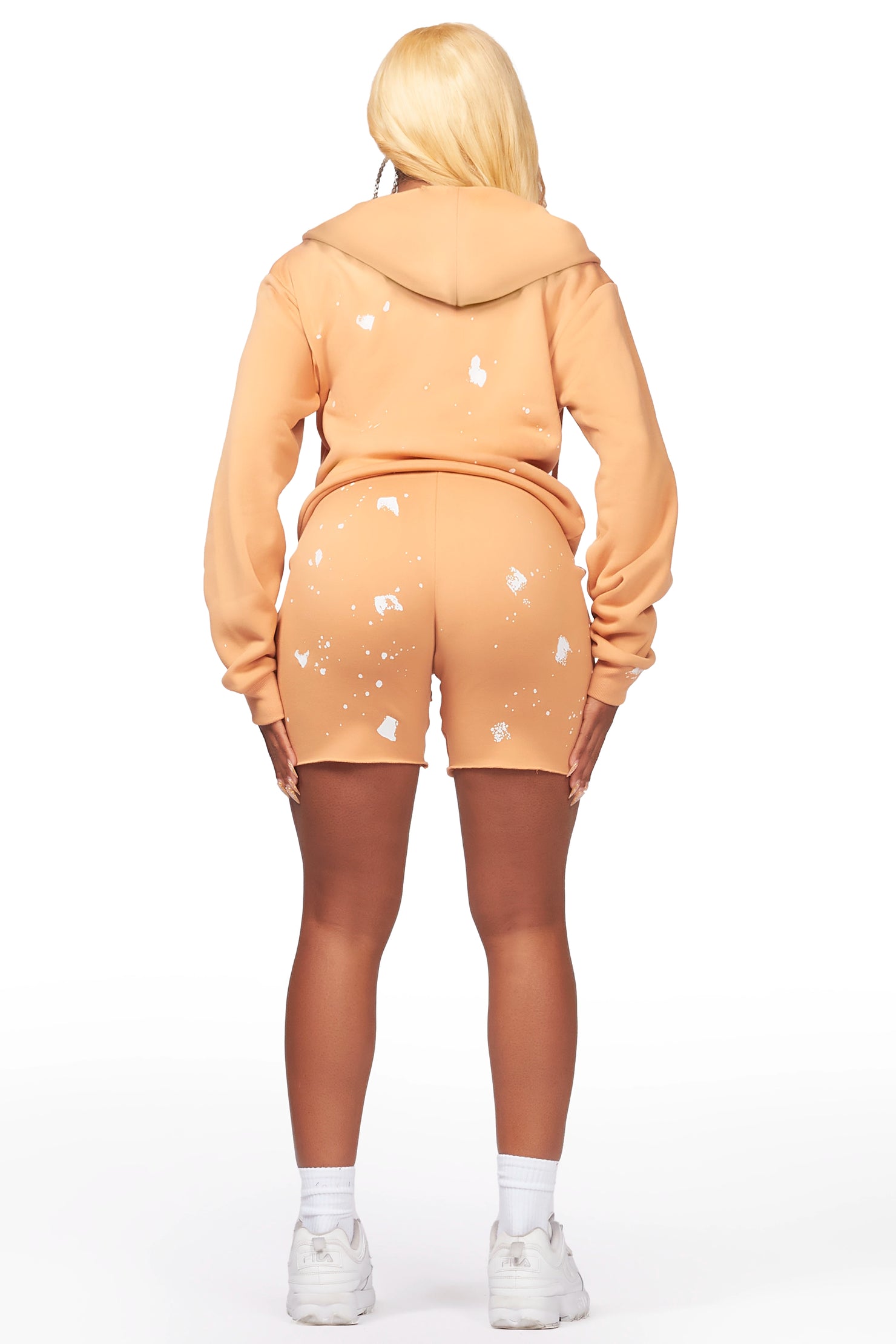 Kanesha Caramel Zip Up Short Set