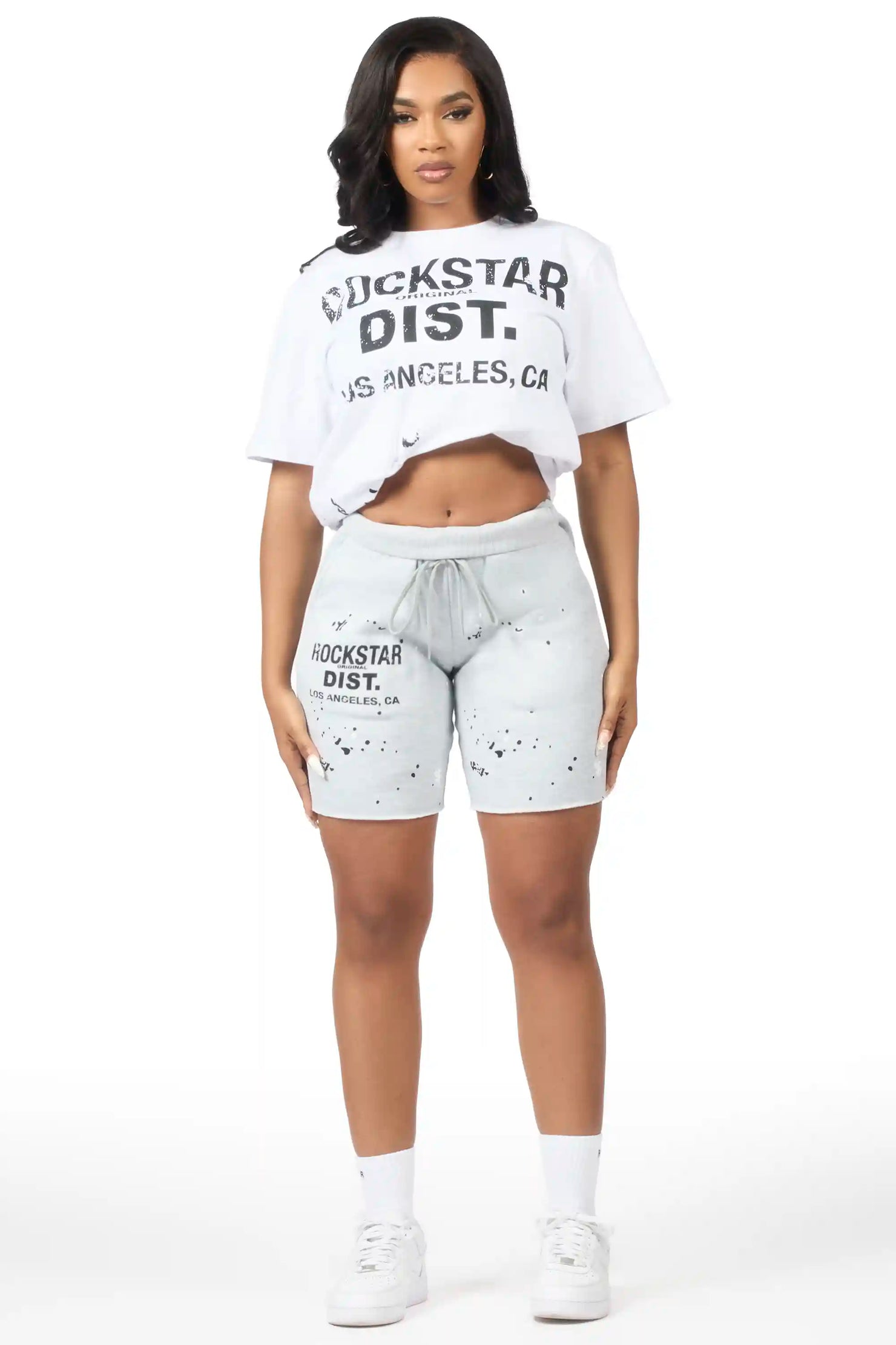Gianna White/Grey Short Set