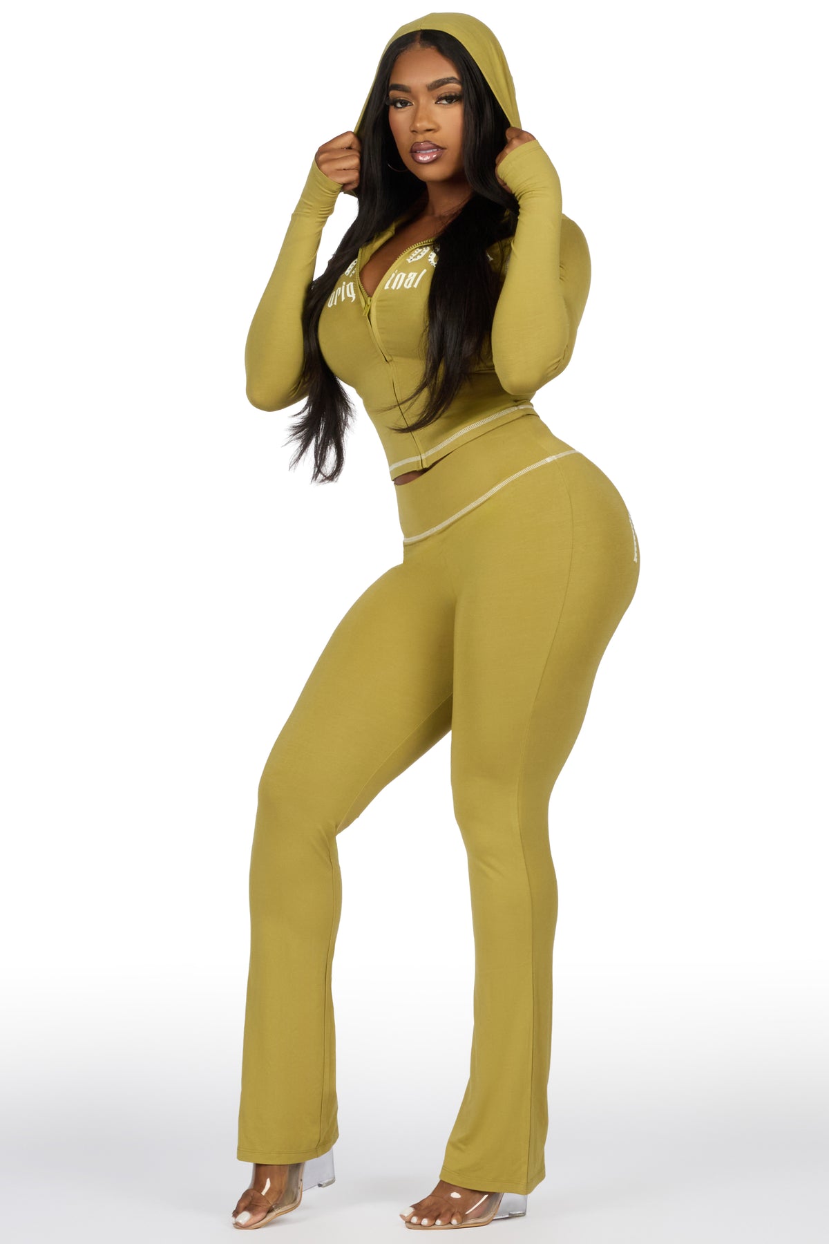 Zyriah Olive Rhinestone Lounge Trackset