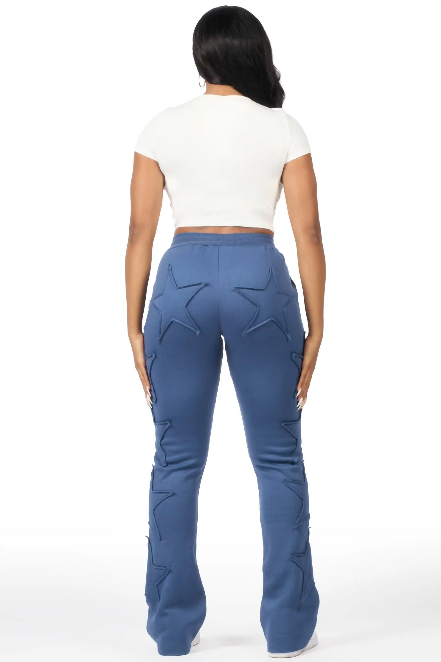 Sinayah Navy Stacked Track Pant