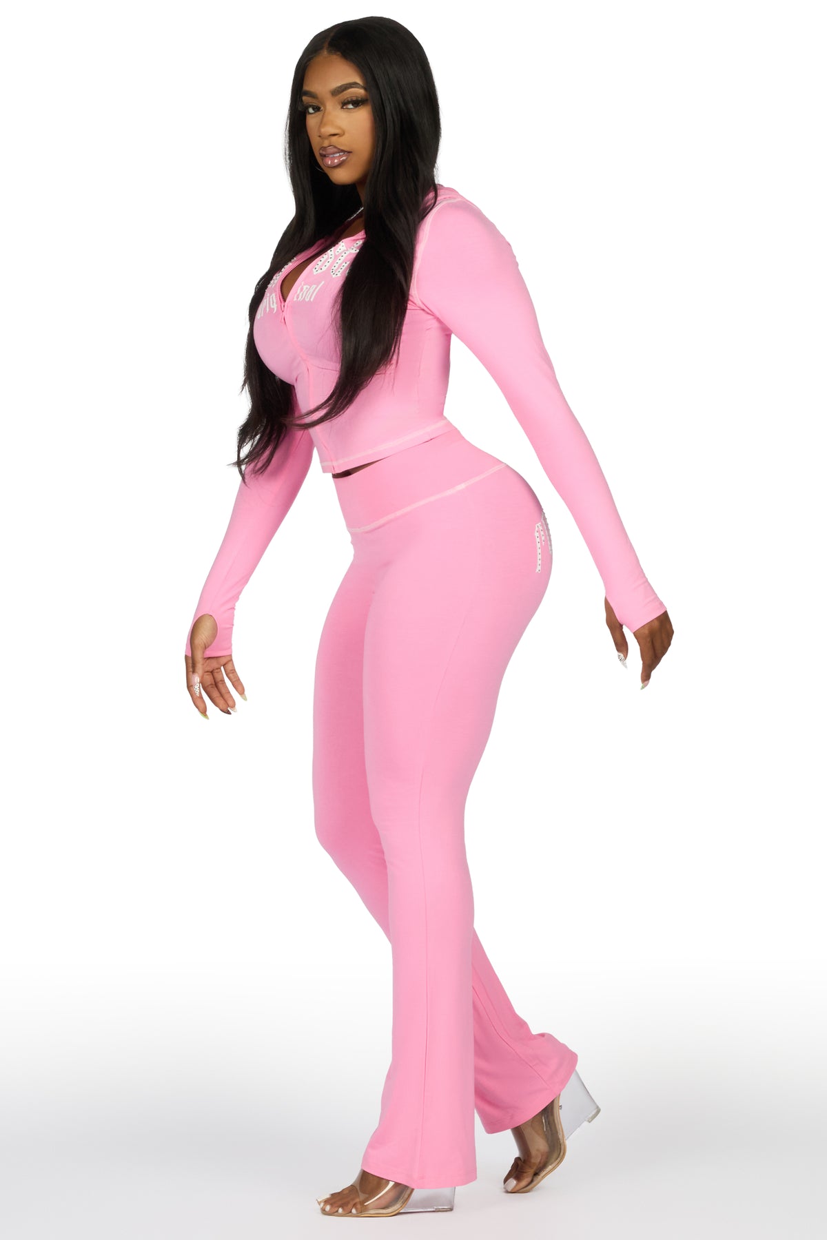 Zyriah Pink Rhinestone Lounge Trackset